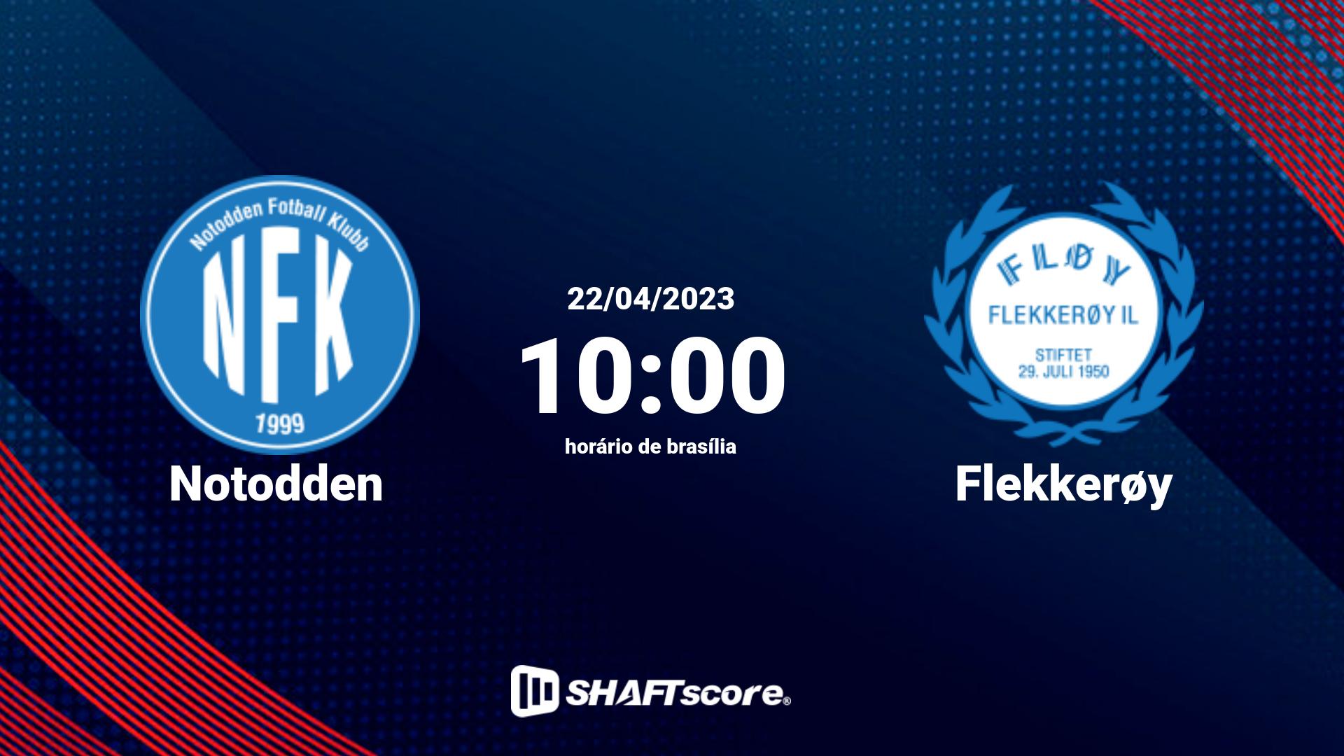 Estatísticas do jogo Notodden vs Flekkerøy 22.04 10:00