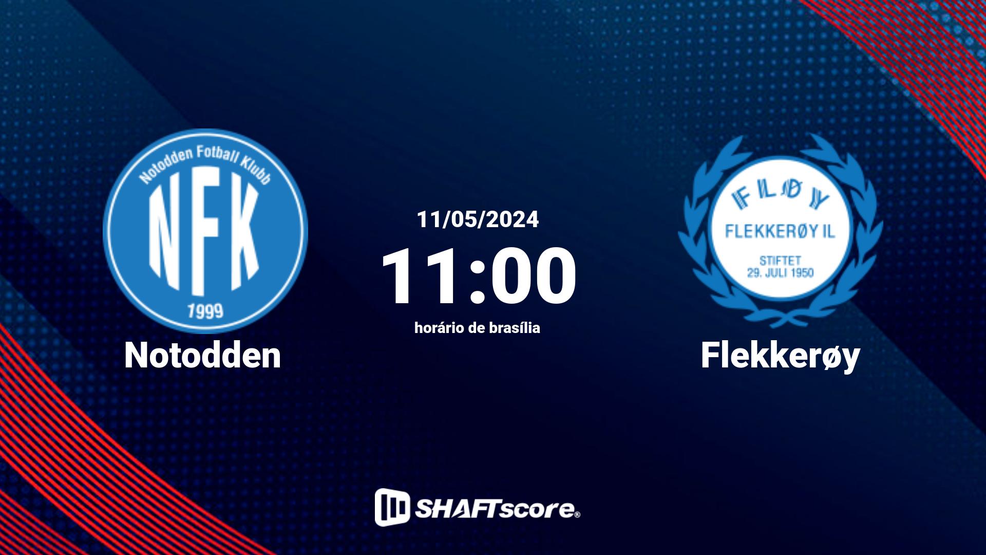 Estatísticas do jogo Notodden vs Flekkerøy 11.05 11:00