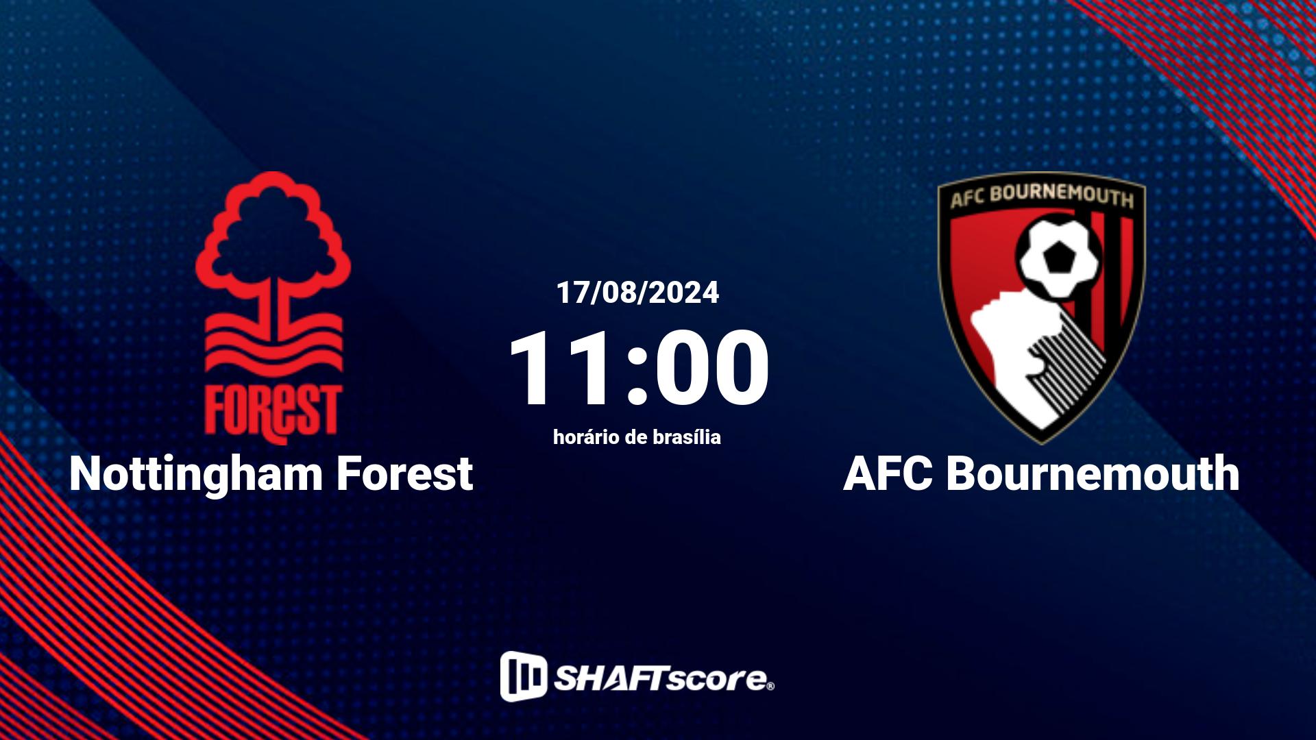 Estatísticas do jogo Nottingham Forest vs AFC Bournemouth 17.08 11:00