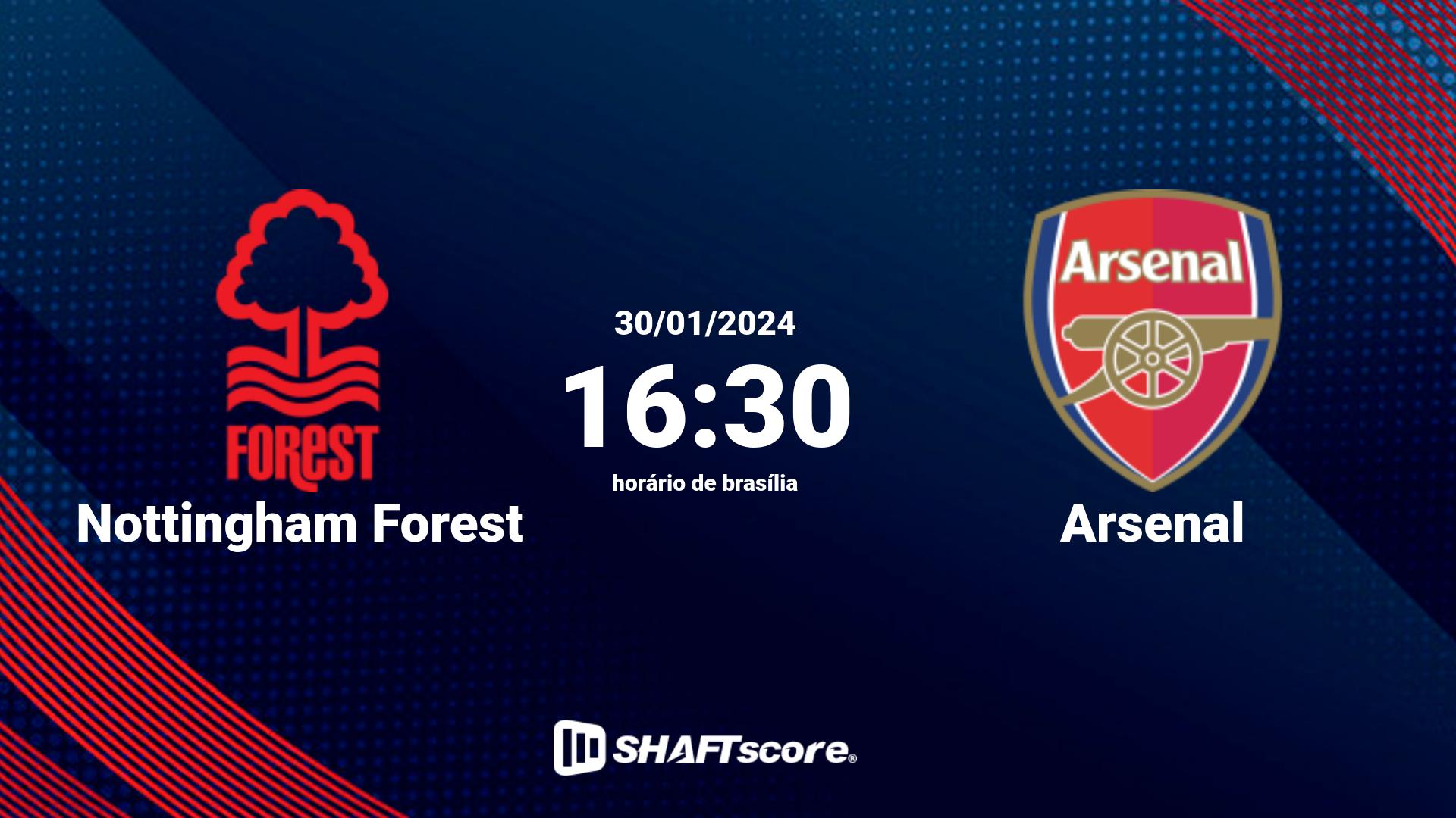 Estatísticas do jogo Nottingham Forest vs Arsenal 30.01 16:30