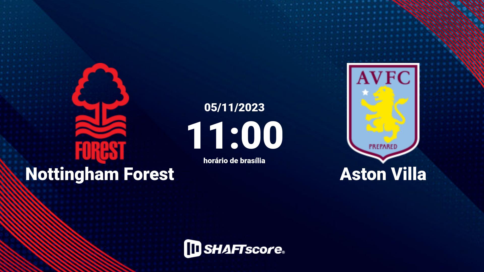 Estatísticas do jogo Nottingham Forest vs Aston Villa 05.11 11:00