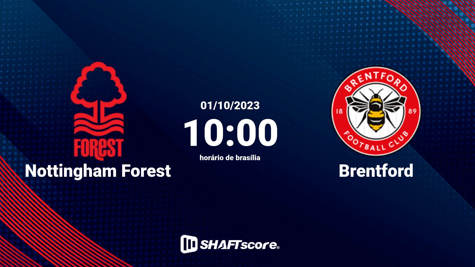 Estatísticas do jogo Nottingham Forest vs Brentford 01.10 10:00