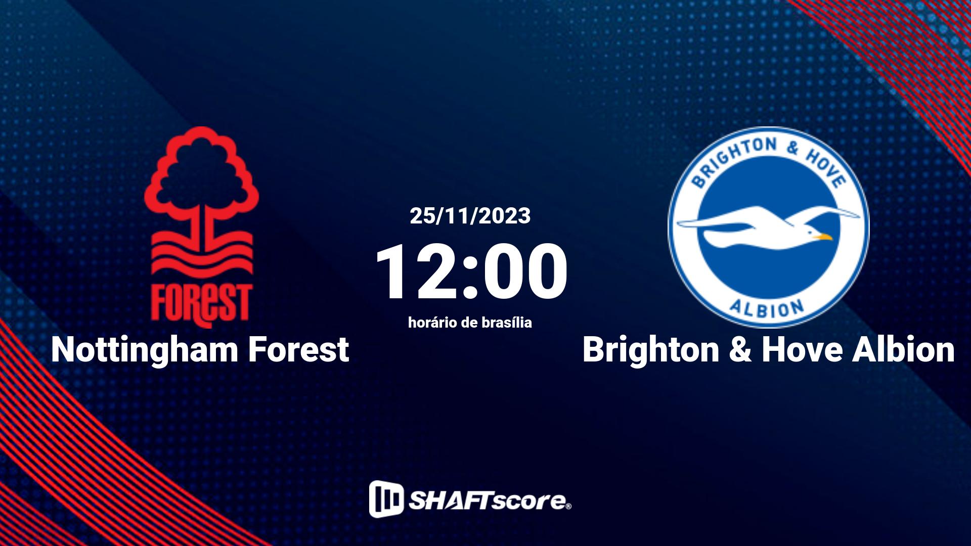 Estatísticas do jogo Nottingham Forest vs Brighton & Hove Albion 25.11 12:00