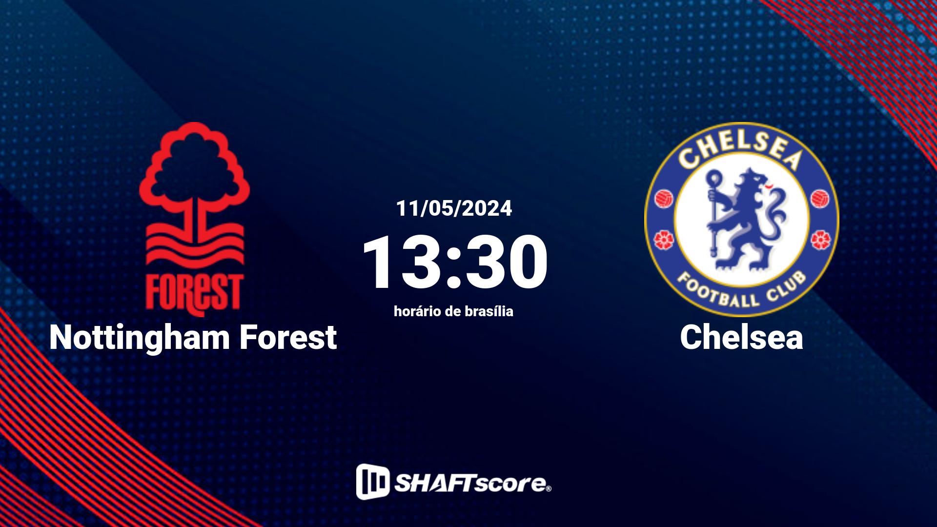 Estatísticas do jogo Nottingham Forest vs Chelsea 11.05 13:30