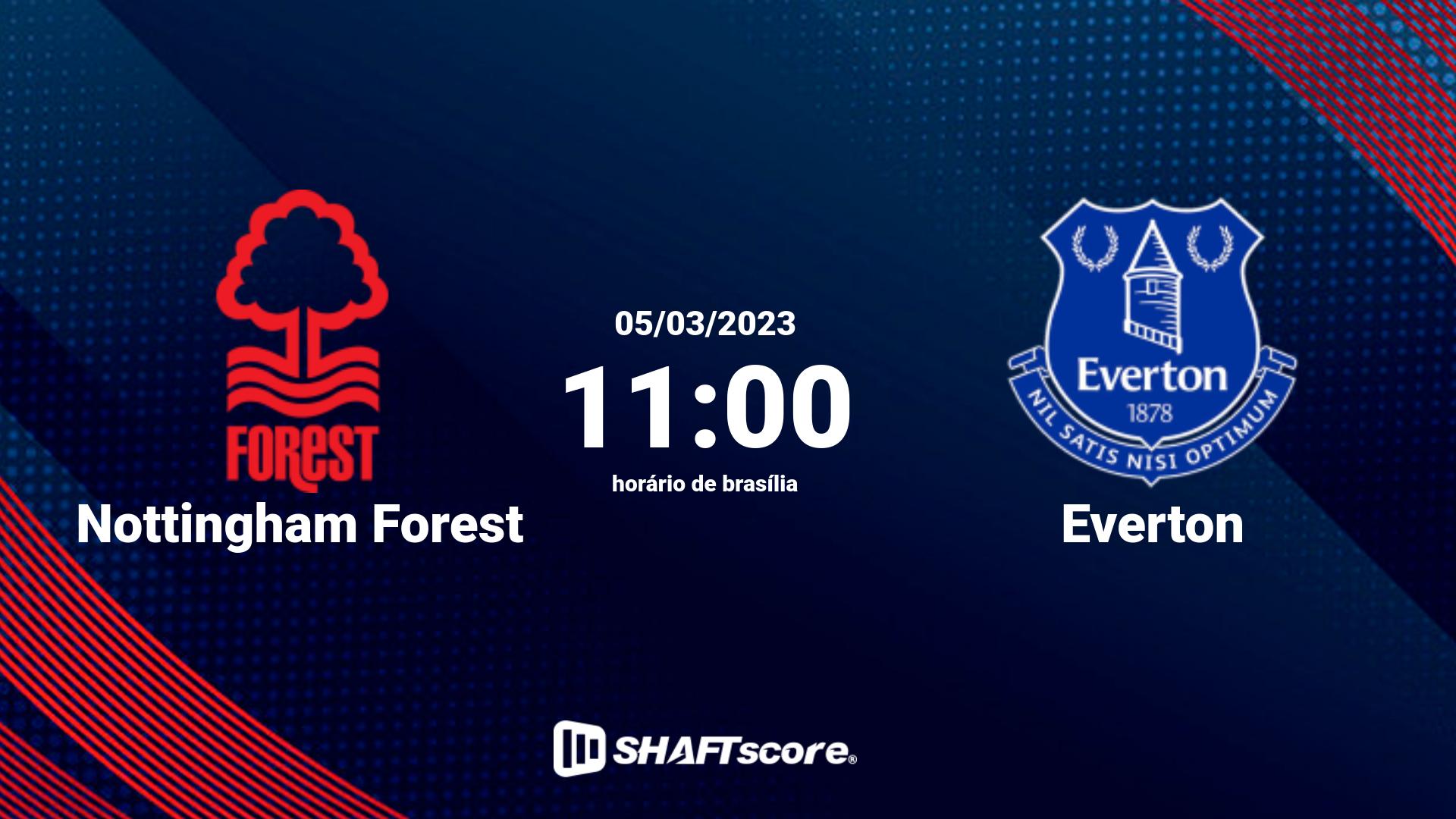 Estatísticas do jogo Nottingham Forest vs Everton 05.03 11:00