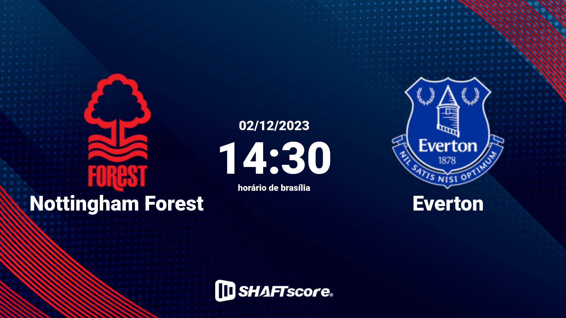 Estatísticas do jogo Nottingham Forest vs Everton 02.12 14:30