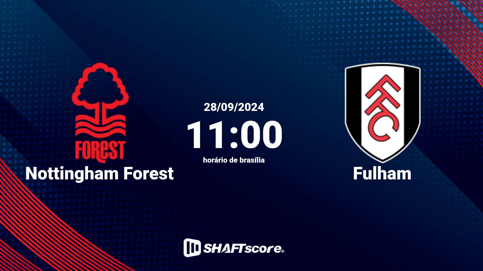 Estatísticas do jogo Nottingham Forest vs Fulham 28.09 11:00