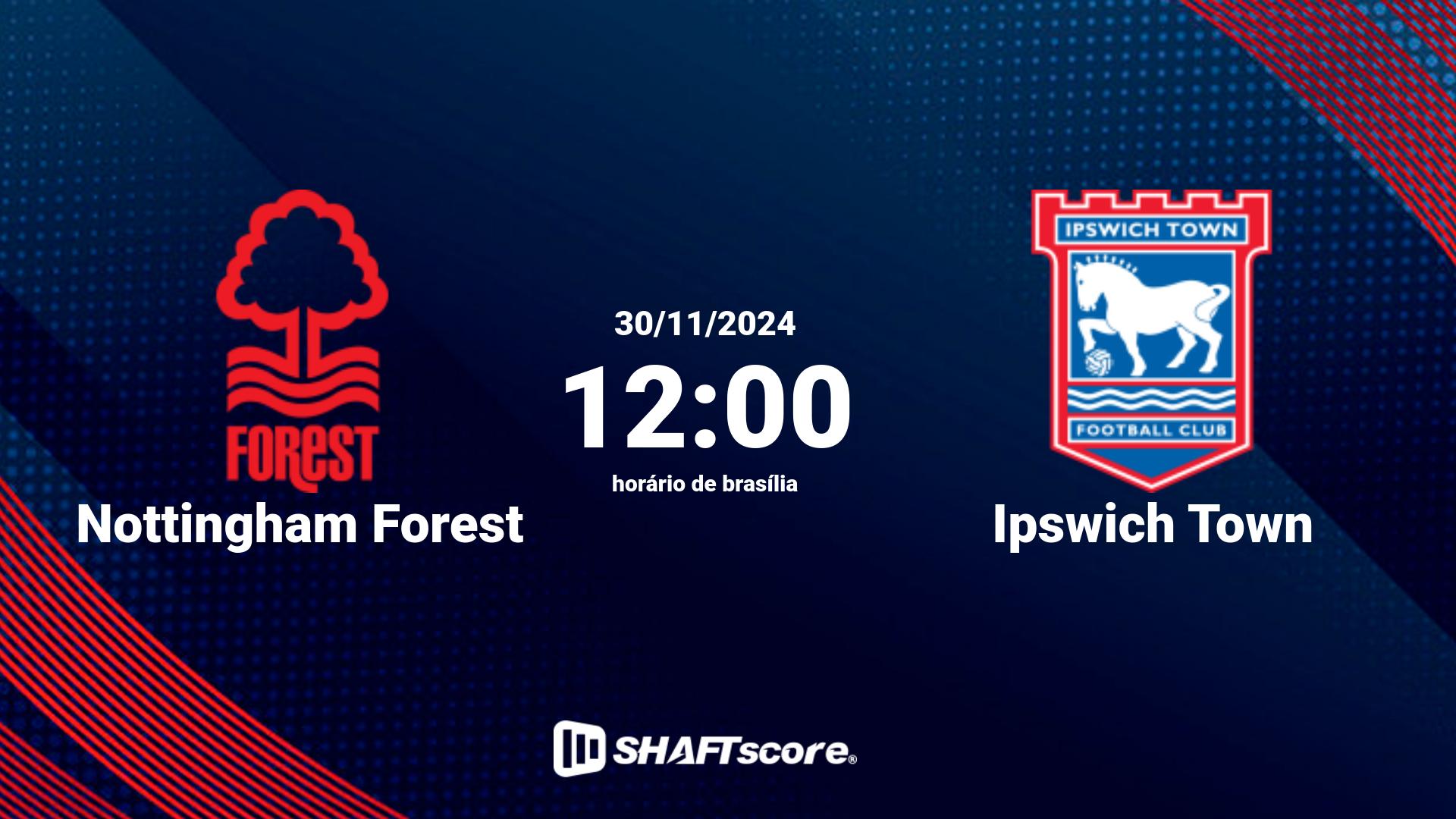 Estatísticas do jogo Nottingham Forest vs Ipswich Town 30.11 12:00