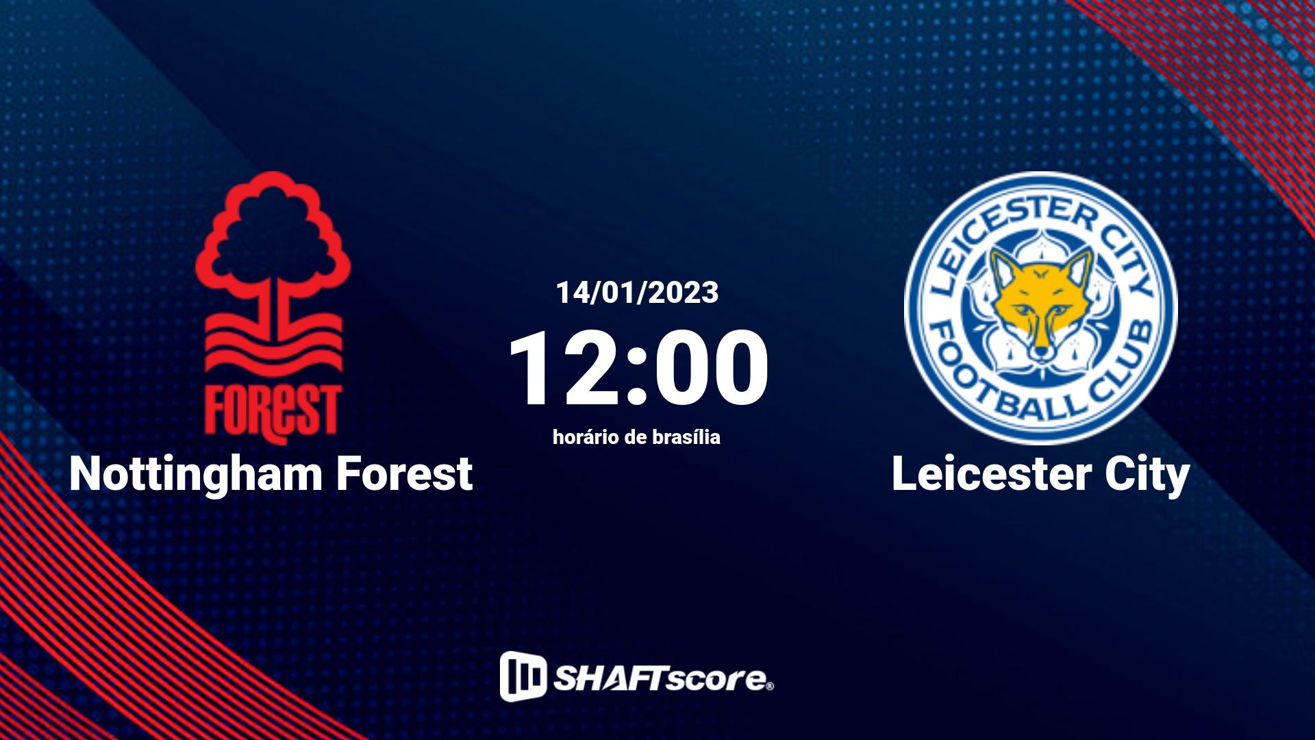 Estatísticas do jogo Nottingham Forest vs Leicester City 14.01 12:00