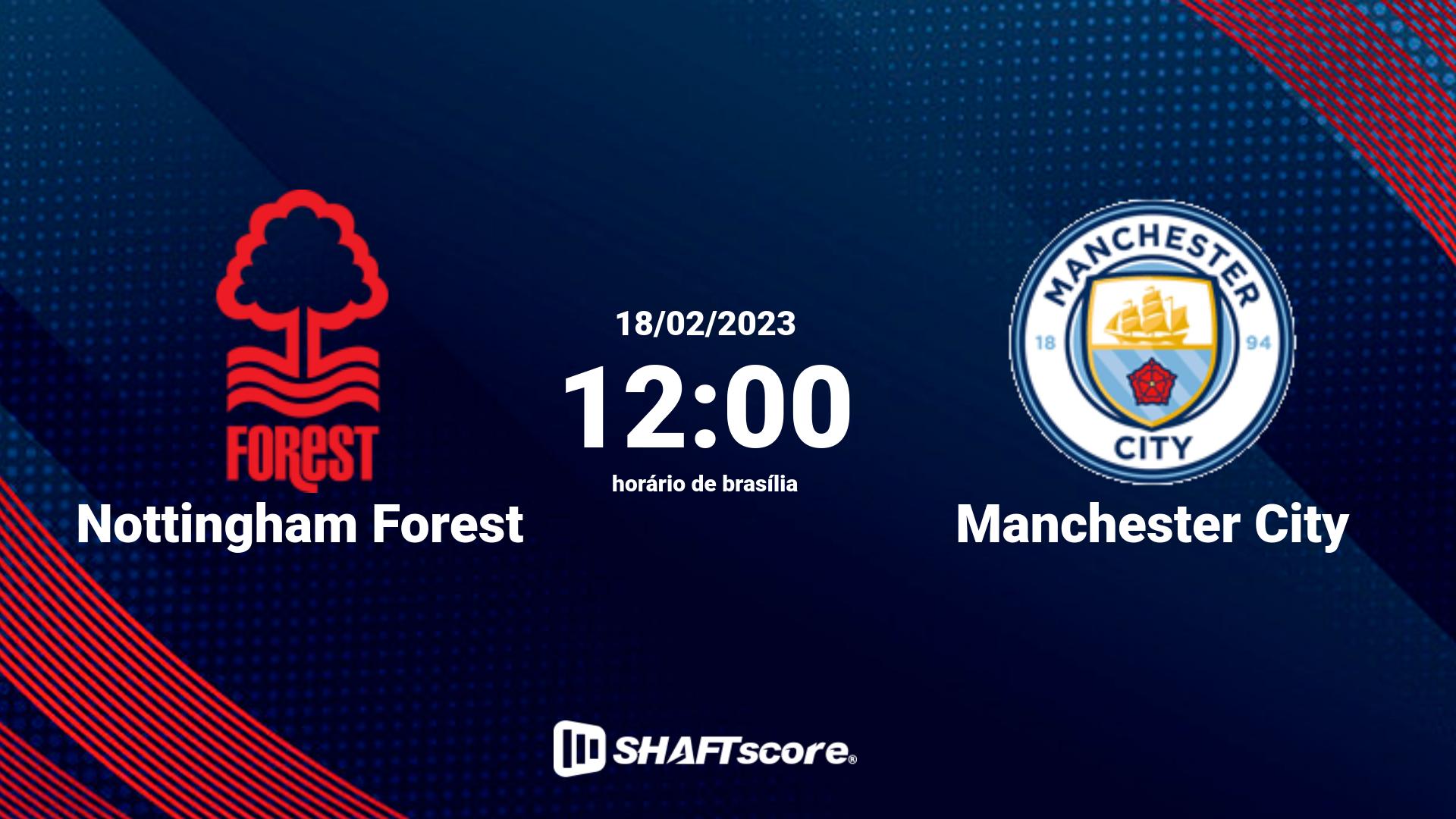 Estatísticas do jogo Nottingham Forest vs Manchester City 18.02 12:00