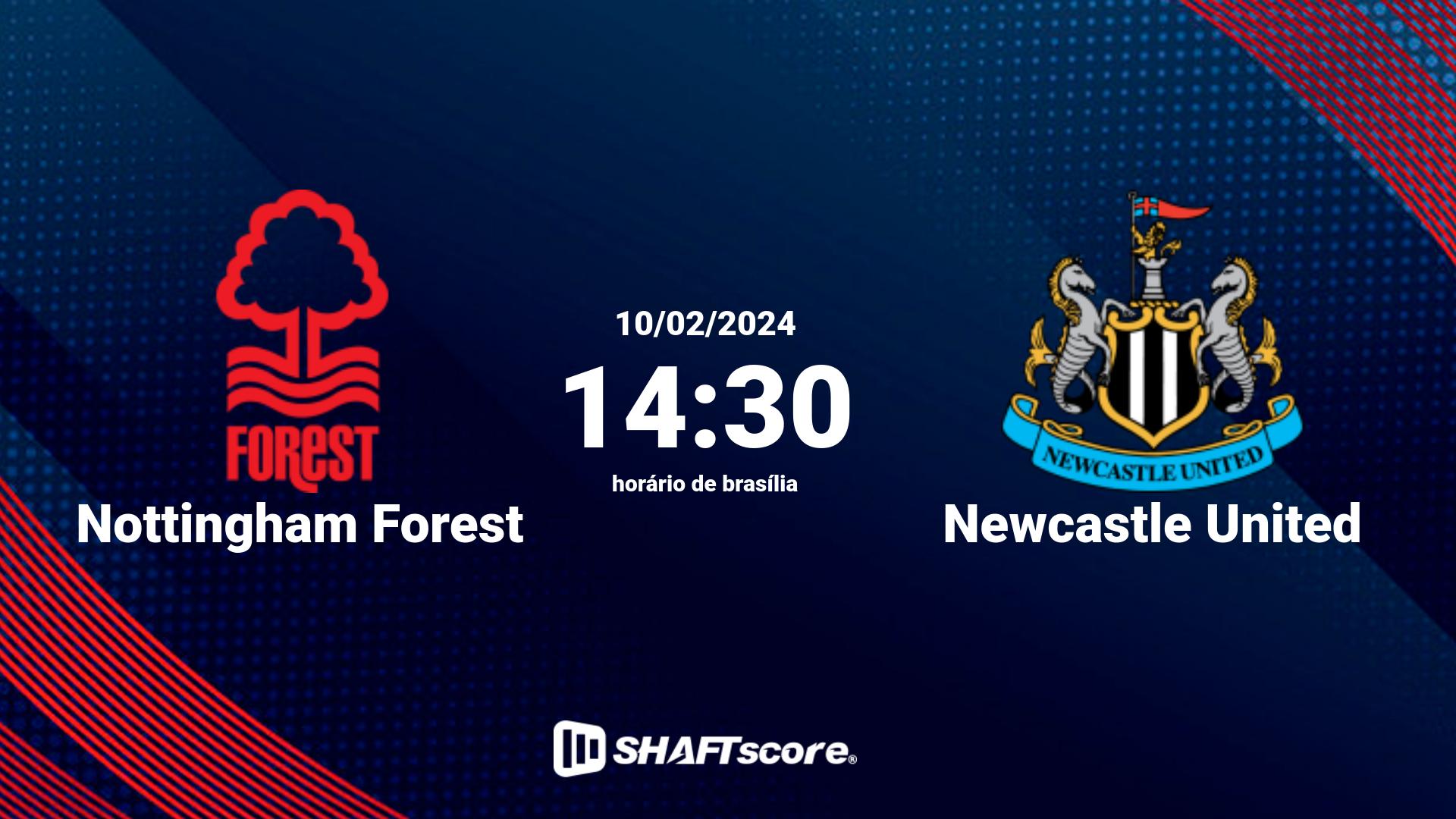 Estatísticas do jogo Nottingham Forest vs Newcastle United 10.02 14:30