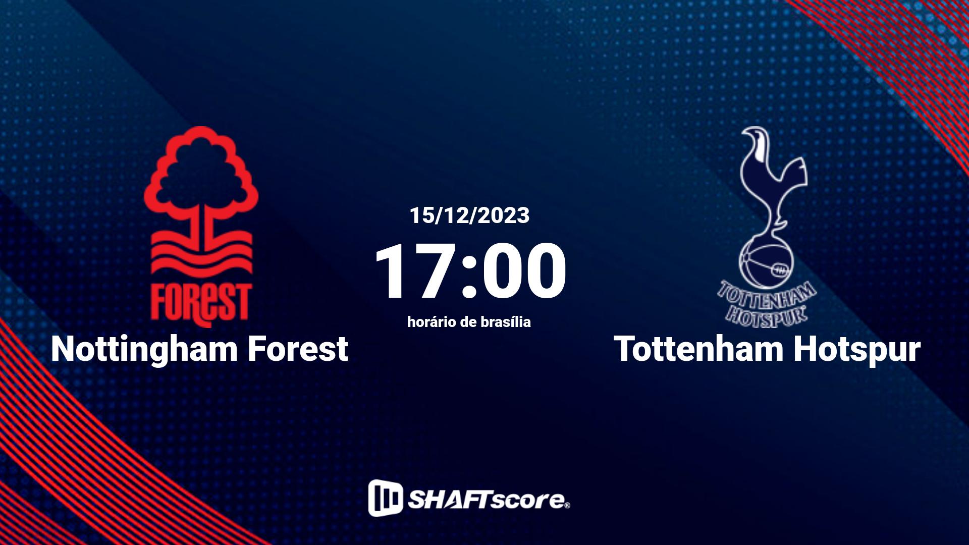 Estatísticas do jogo Nottingham Forest vs Tottenham Hotspur 15.12 17:00