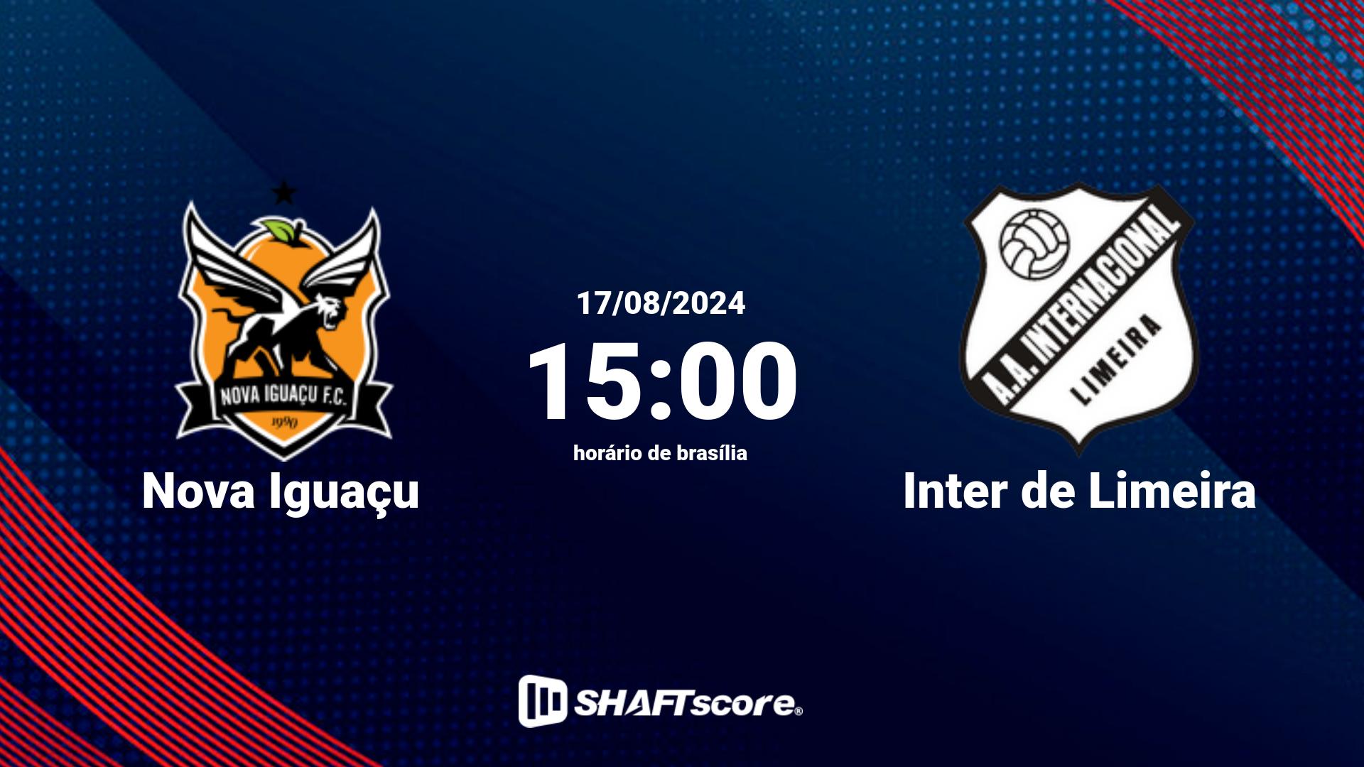 Estatísticas do jogo Nova Iguaçu vs Inter de Limeira 17.08 15:00