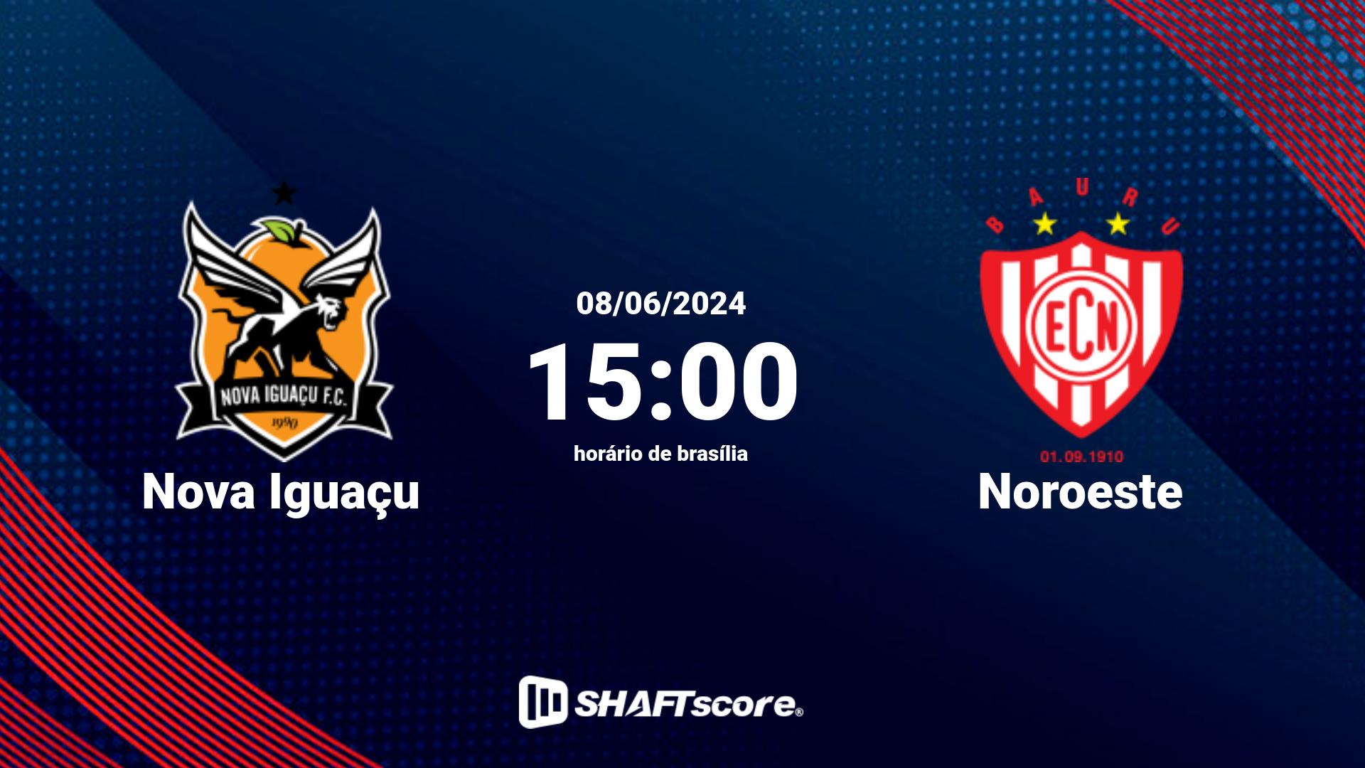 Estatísticas do jogo Nova Iguaçu vs Noroeste 08.06 15:00