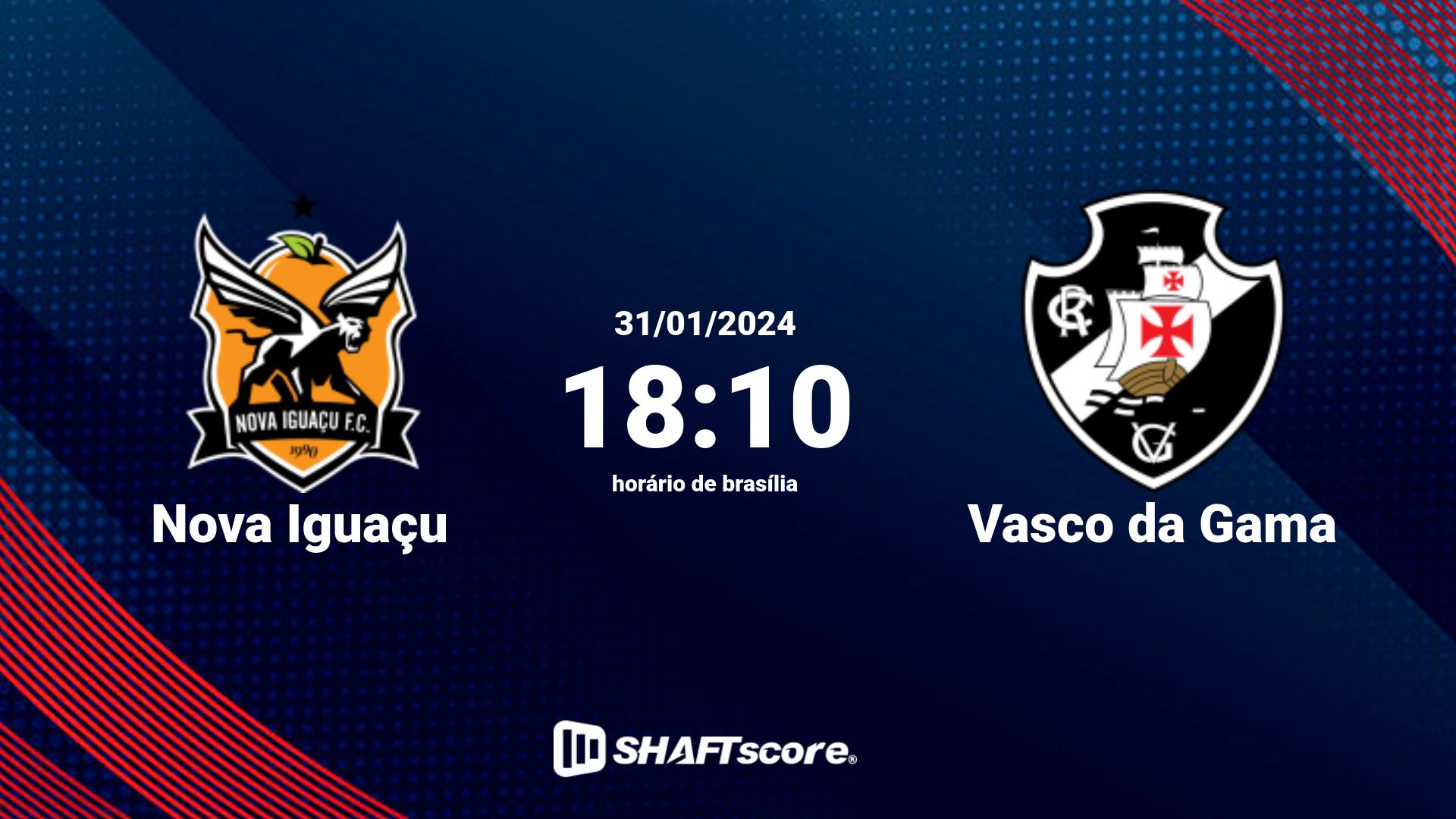 Estatísticas do jogo Nova Iguaçu vs Vasco da Gama 31.01 18:10