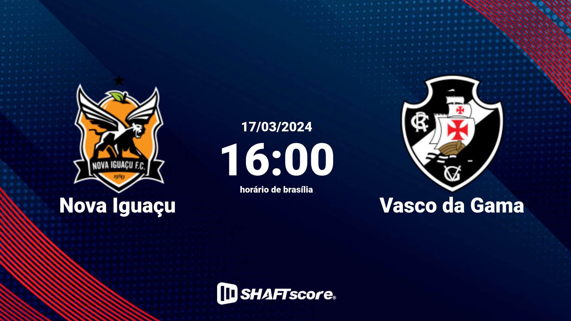 Estatísticas do jogo Nova Iguaçu vs Vasco da Gama 17.03 16:00