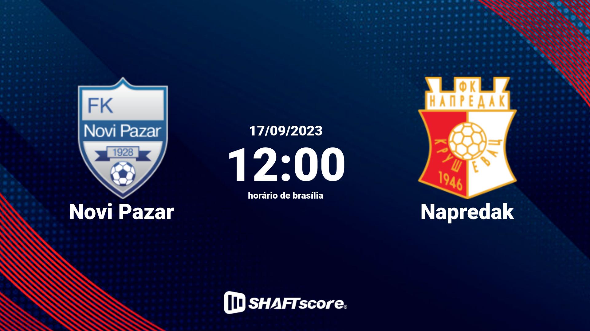 Estatísticas do jogo Novi Pazar vs Napredak 17.09 12:00