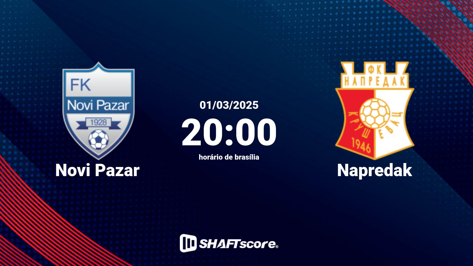 Estatísticas do jogo Novi Pazar vs Napredak 01.03 20:00