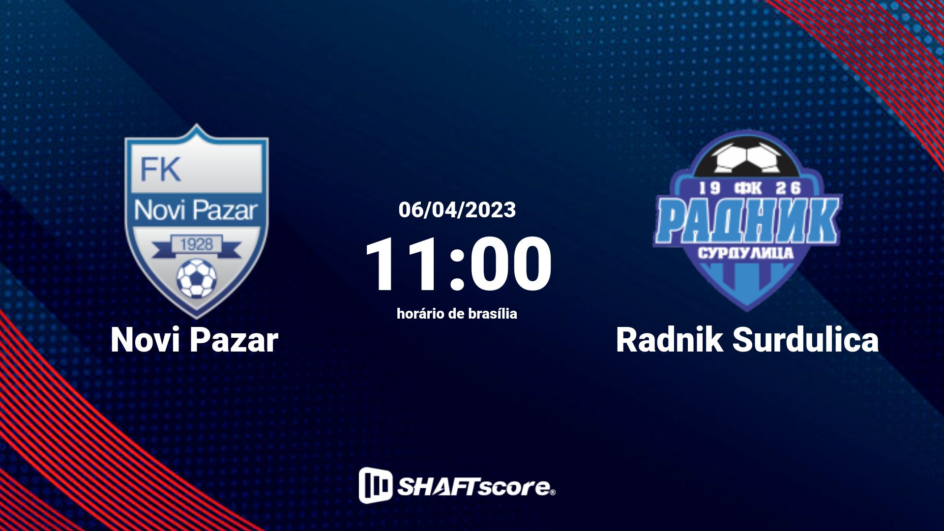 Estatísticas do jogo Novi Pazar vs Radnik Surdulica 06.04 11:00