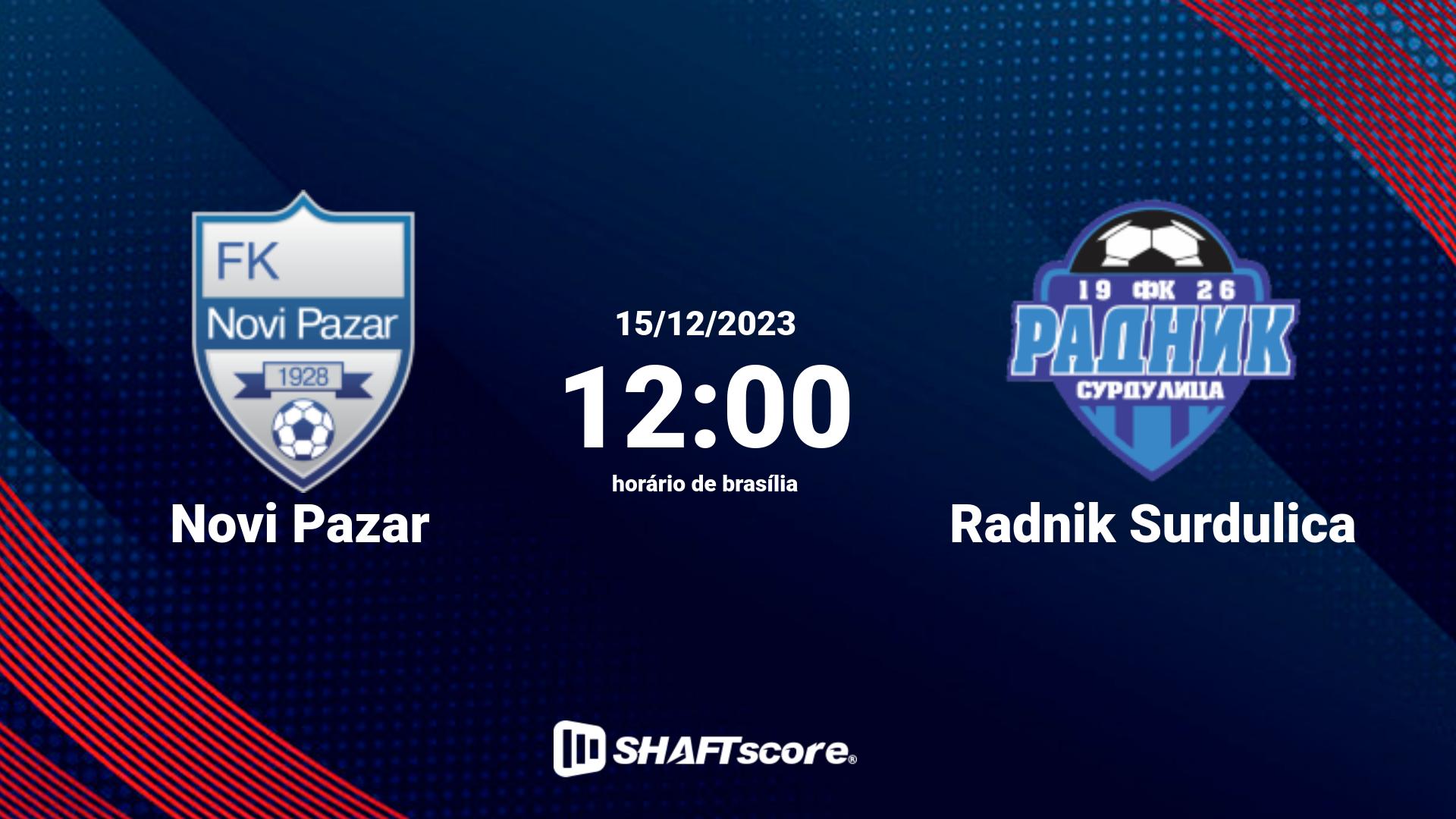 Estatísticas do jogo Novi Pazar vs Radnik Surdulica 15.12 12:00