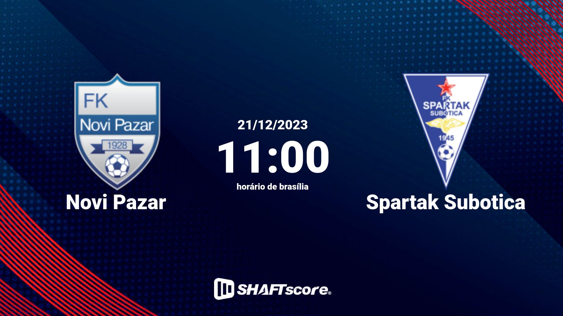 Estatísticas do jogo Novi Pazar vs Spartak Subotica 21.12 11:00