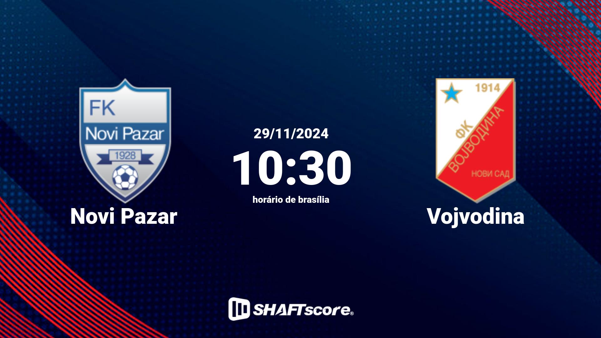 Estatísticas do jogo Novi Pazar vs Vojvodina 29.11 10:30