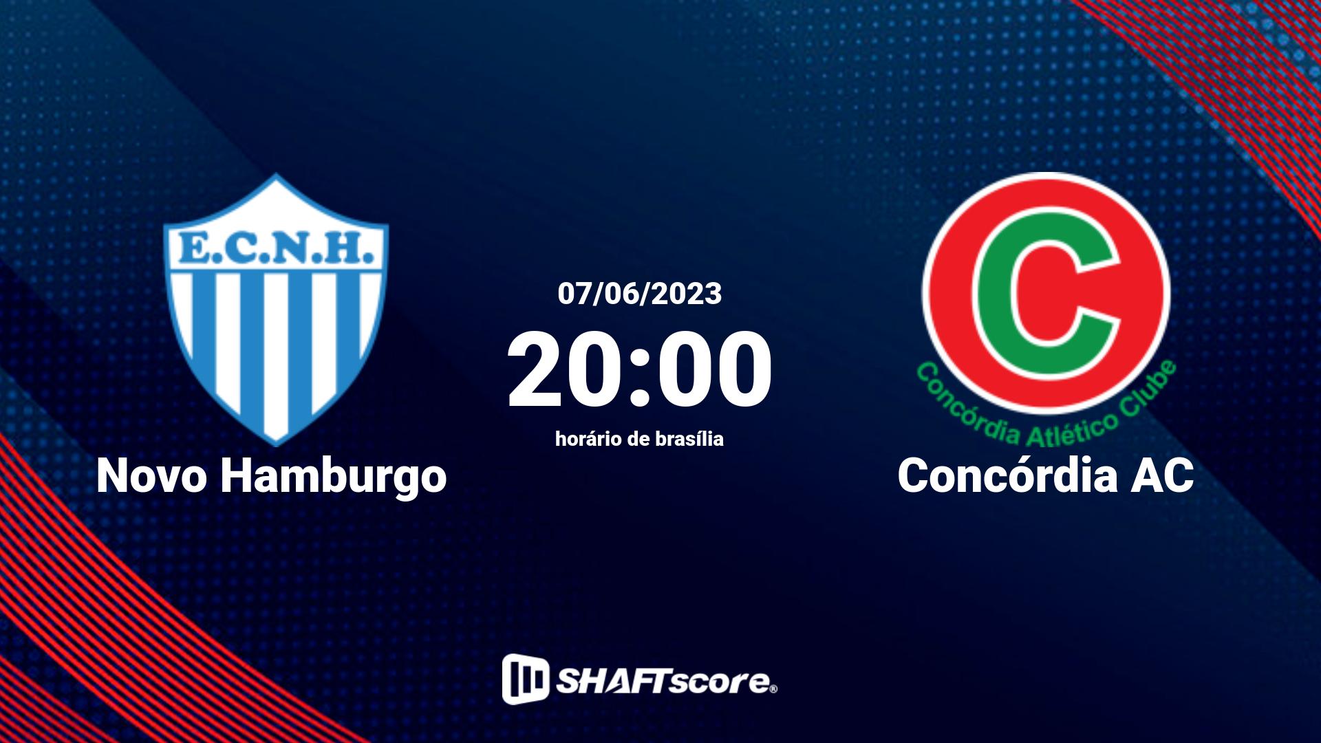 Estatísticas do jogo Novo Hamburgo vs Concórdia AC 07.06 20:00