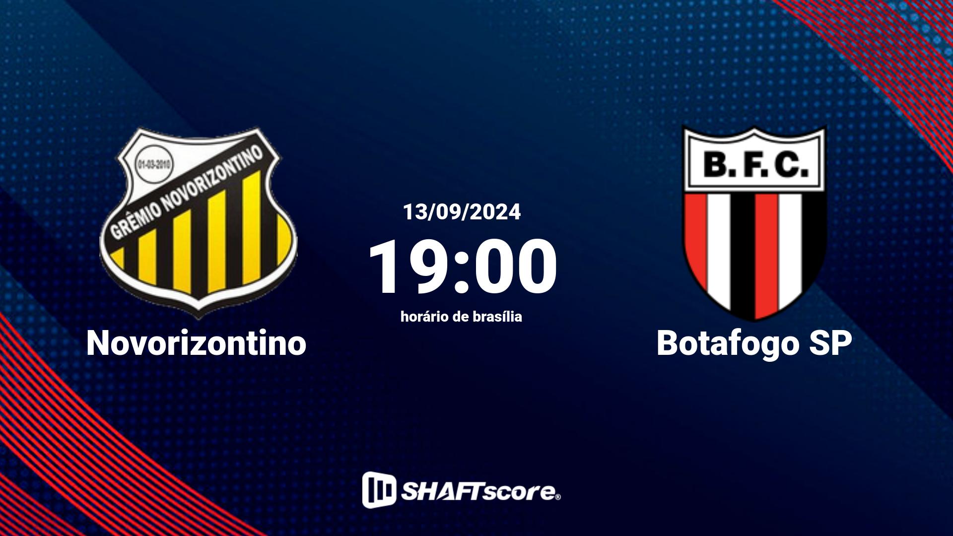 Estatísticas do jogo Novorizontino vs Botafogo SP 13.09 19:00