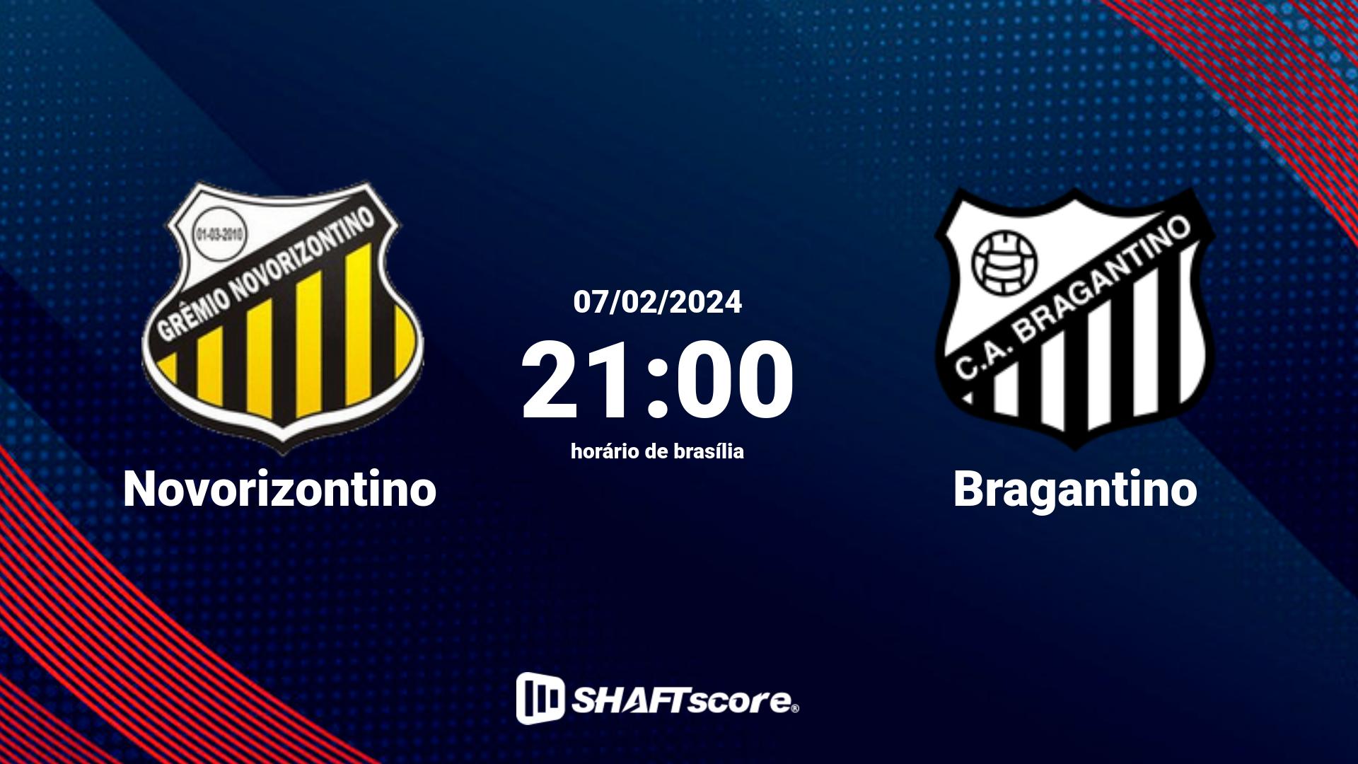 Estatísticas do jogo Novorizontino vs Bragantino 07.02 21:00