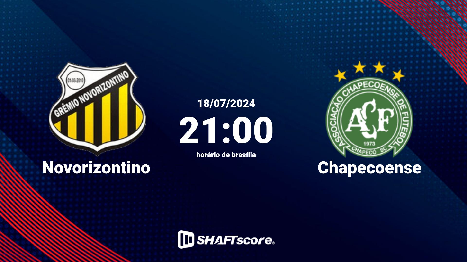 Estatísticas do jogo Novorizontino vs Chapecoense 18.07 21:00