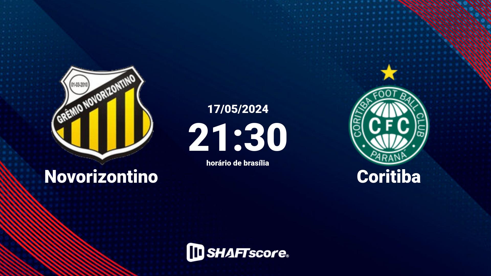 Estatísticas do jogo Novorizontino vs Coritiba 17.05 21:30