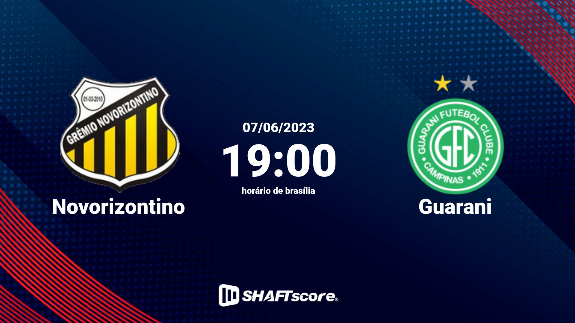 Estatísticas do jogo Novorizontino vs Guarani 07.06 19:00