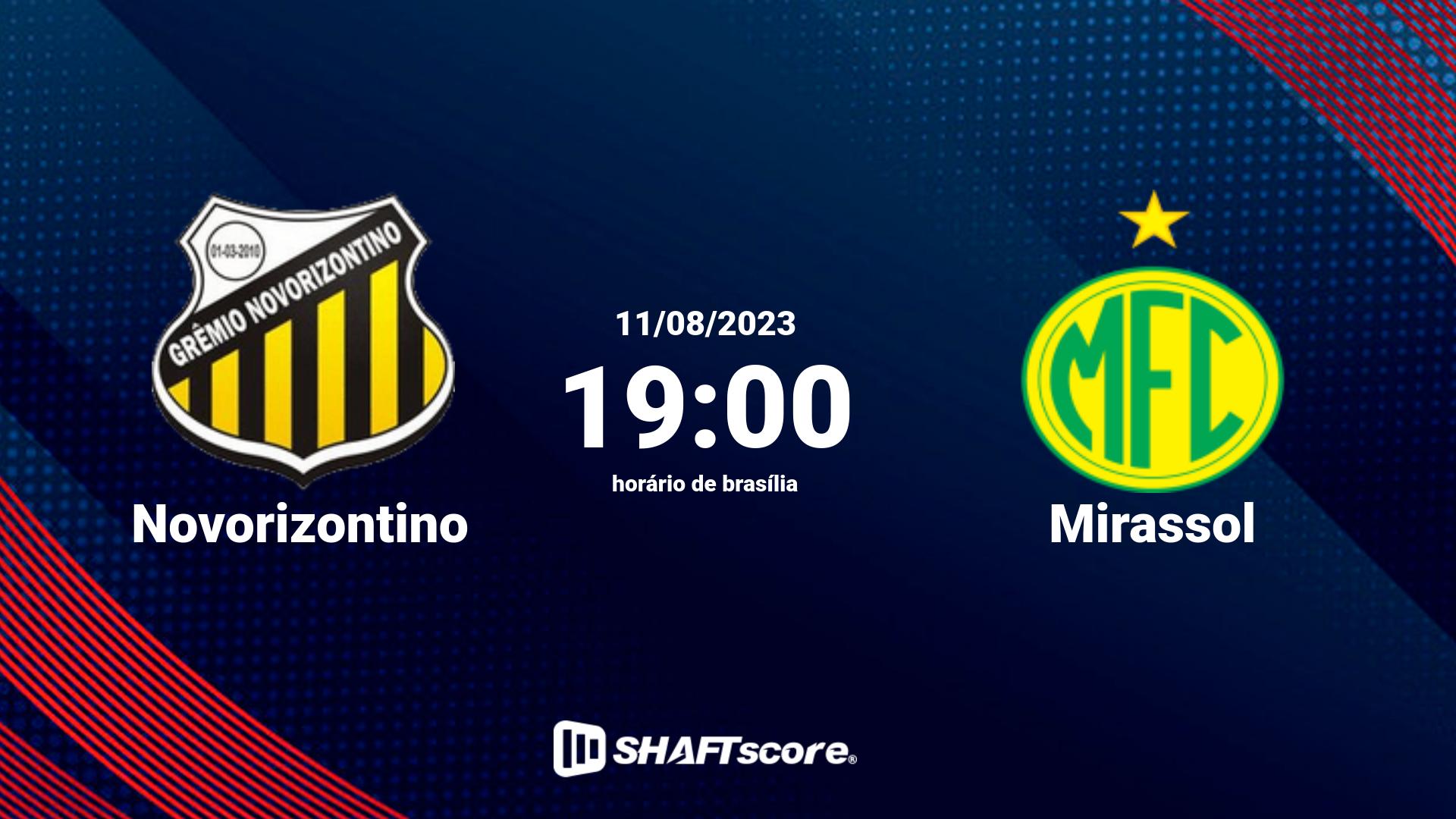 Estatísticas do jogo Novorizontino vs Mirassol 11.08 19:00