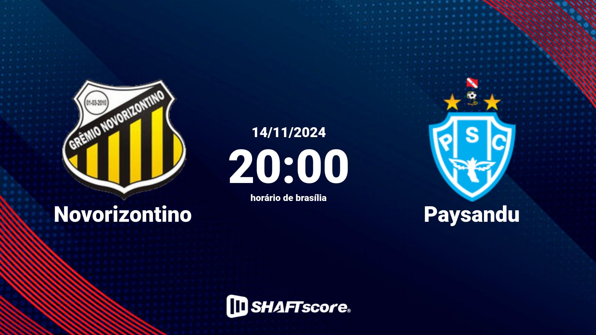 Estatísticas do jogo Novorizontino vs Paysandu 14.11 20:00