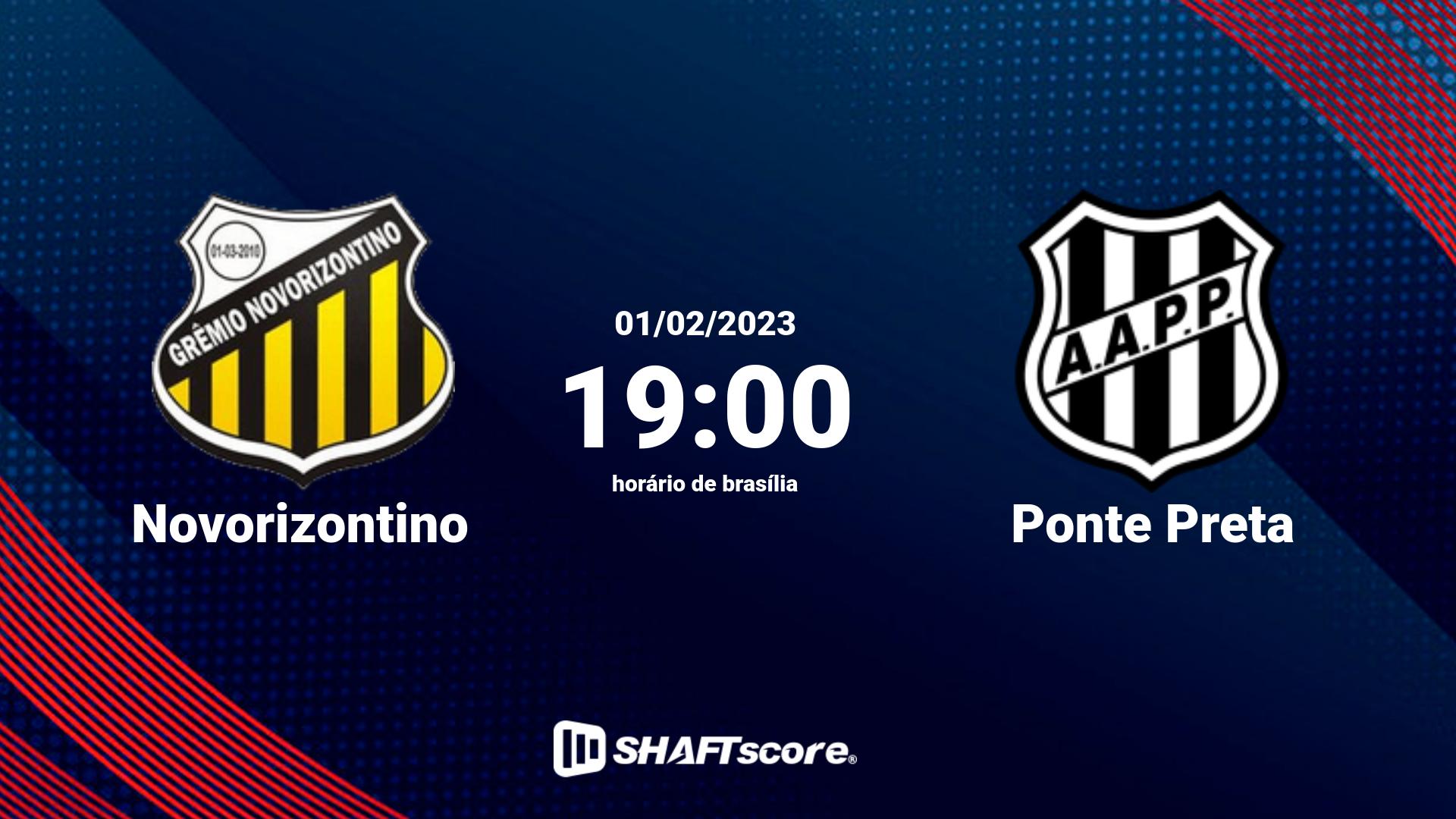 Estatísticas do jogo Novorizontino vs Ponte Preta 01.02 19:00