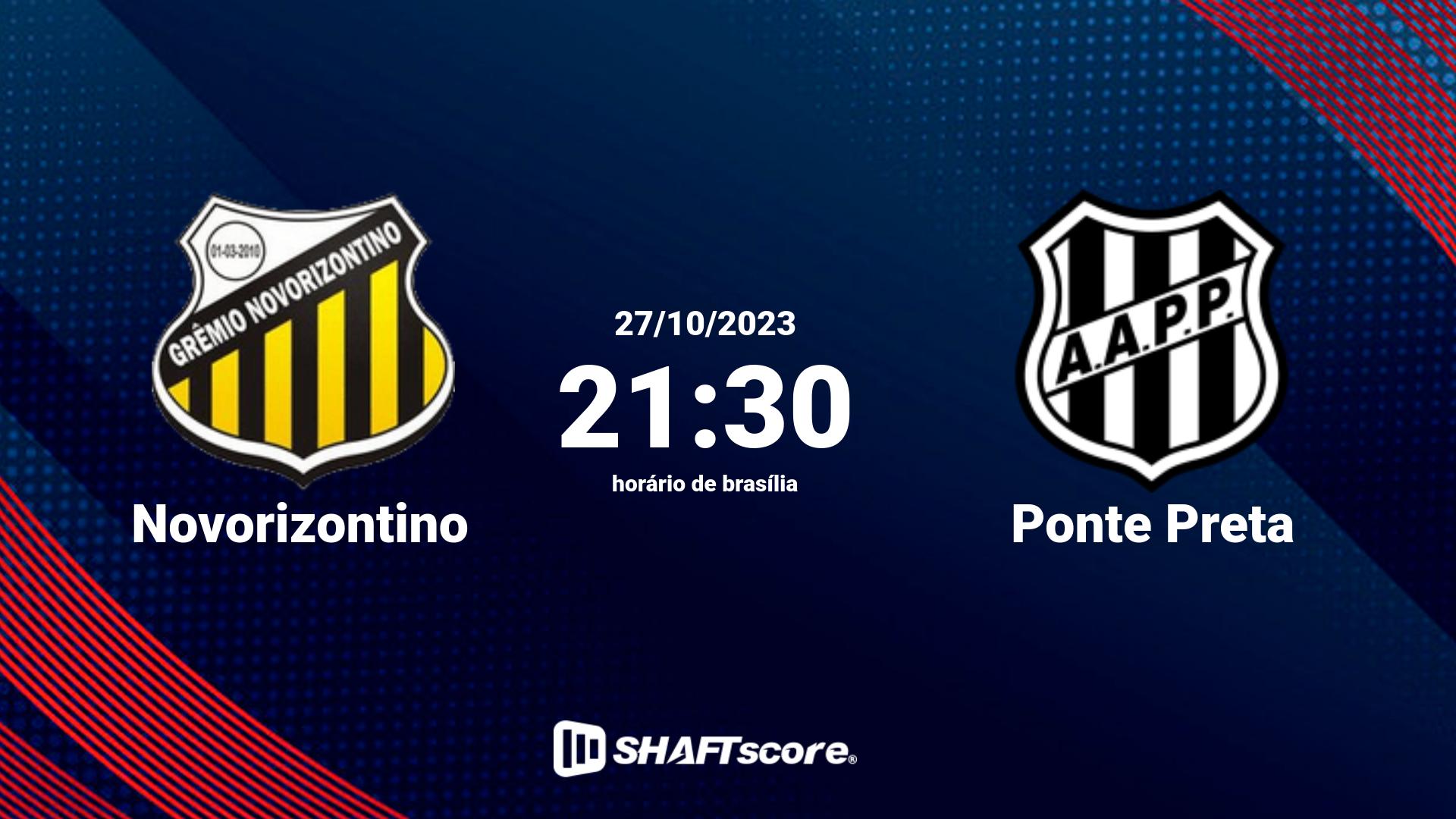 Estatísticas do jogo Novorizontino vs Ponte Preta 27.10 21:30