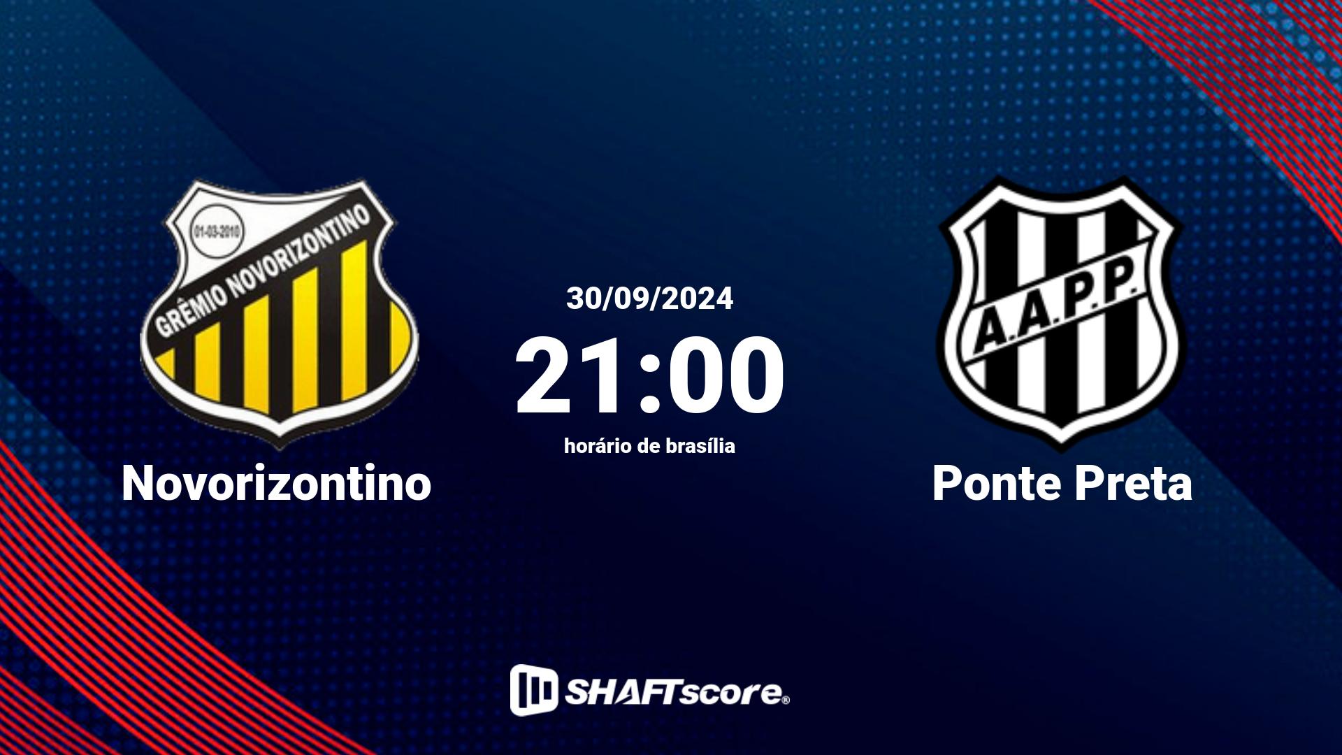 Estatísticas do jogo Novorizontino vs Ponte Preta 30.09 21:00