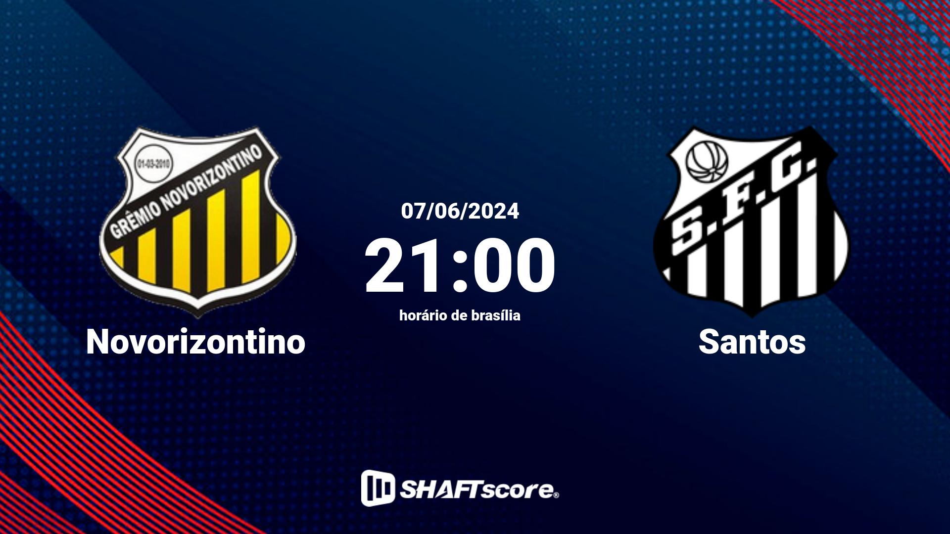 Estatísticas do jogo Novorizontino vs Santos 07.06 21:00