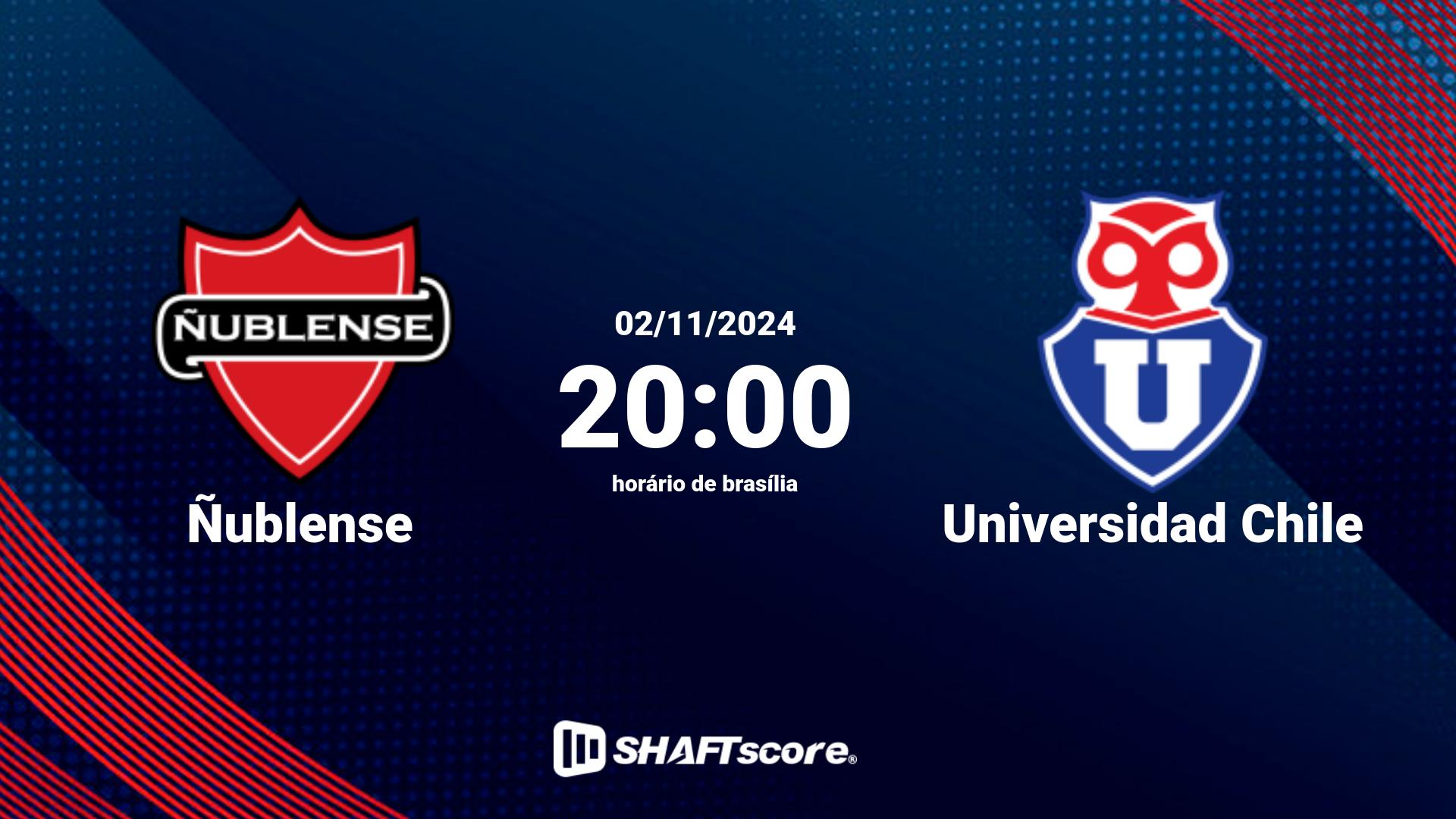 Estatísticas do jogo Ñublense vs Universidad Chile 02.11 20:00