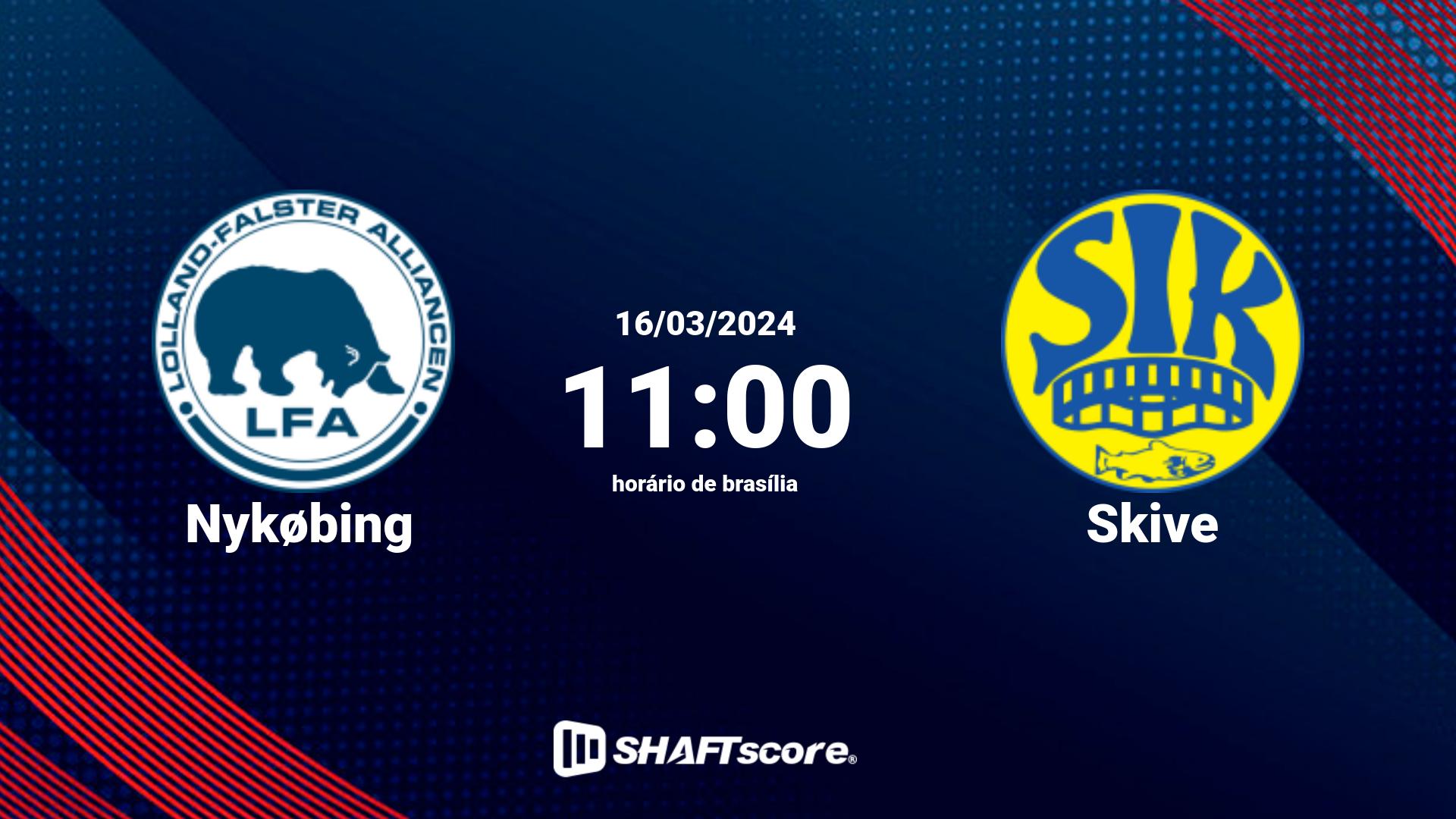 Estatísticas do jogo Nykøbing vs Skive 16.03 11:00