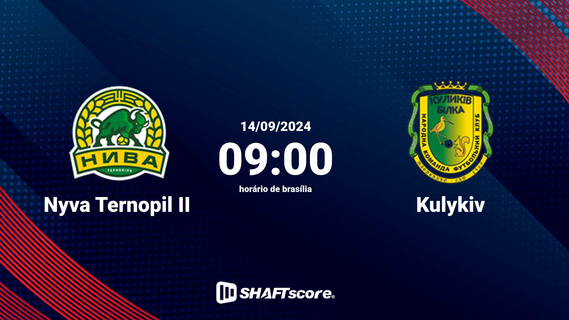 Estatísticas do jogo Nyva Ternopil II vs Kulykiv 14.09 09:00