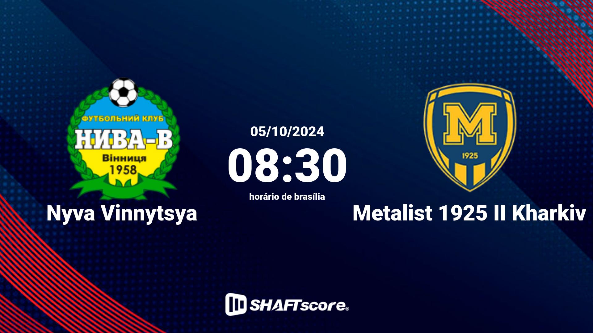 Estatísticas do jogo Nyva Vinnytsya vs Metalist 1925 II Kharkiv 05.10 08:30