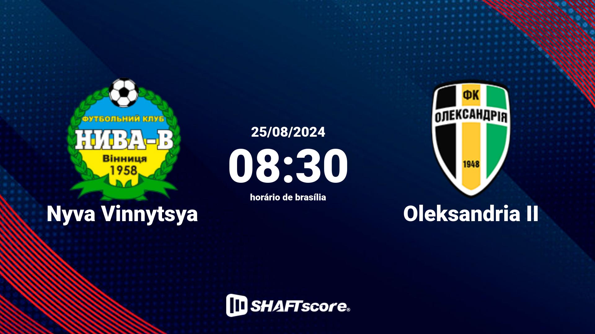 Estatísticas do jogo Nyva Vinnytsya vs Oleksandria II 25.08 08:30