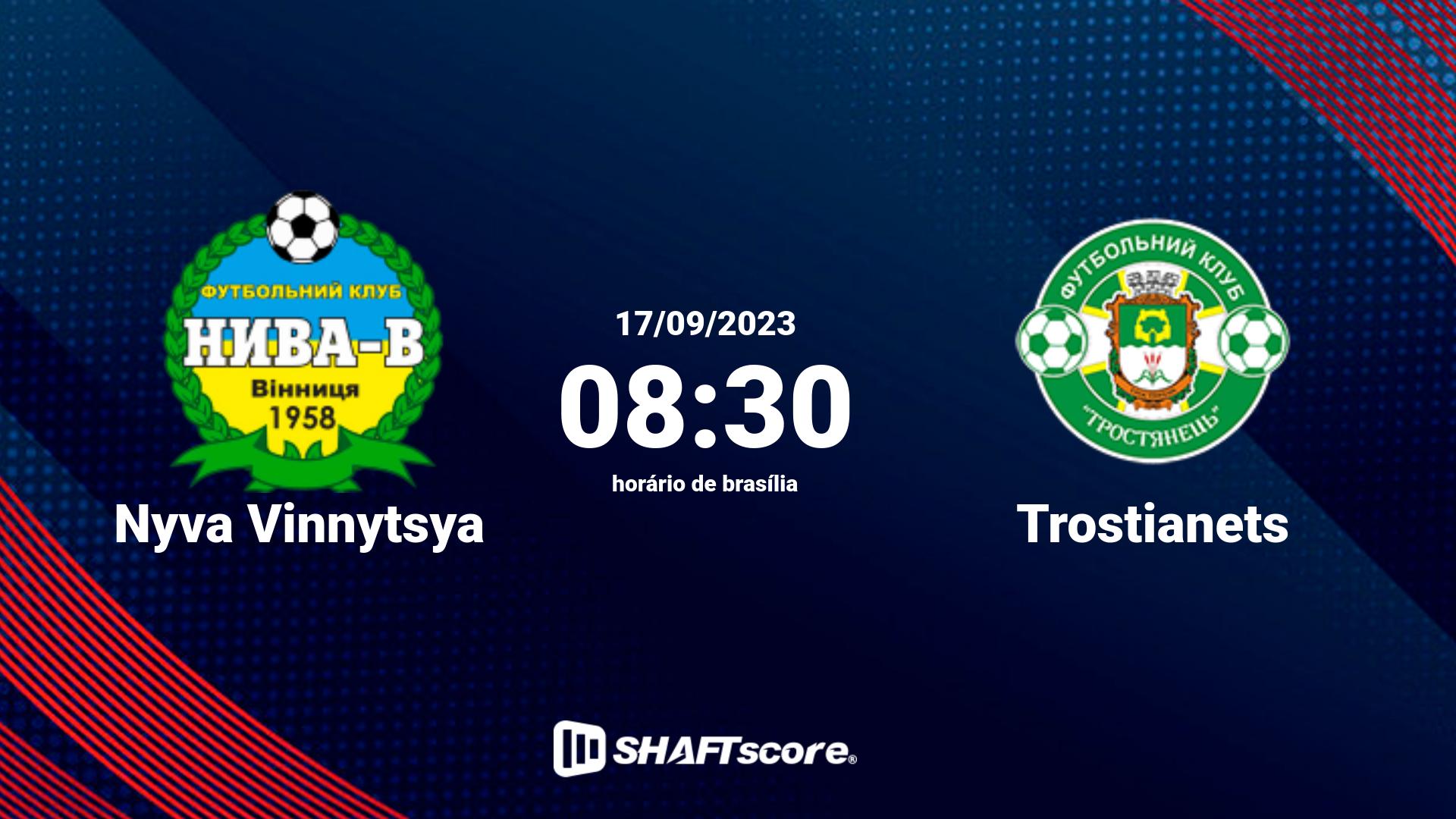 Estatísticas do jogo Nyva Vinnytsya vs Trostianets 17.09 08:30