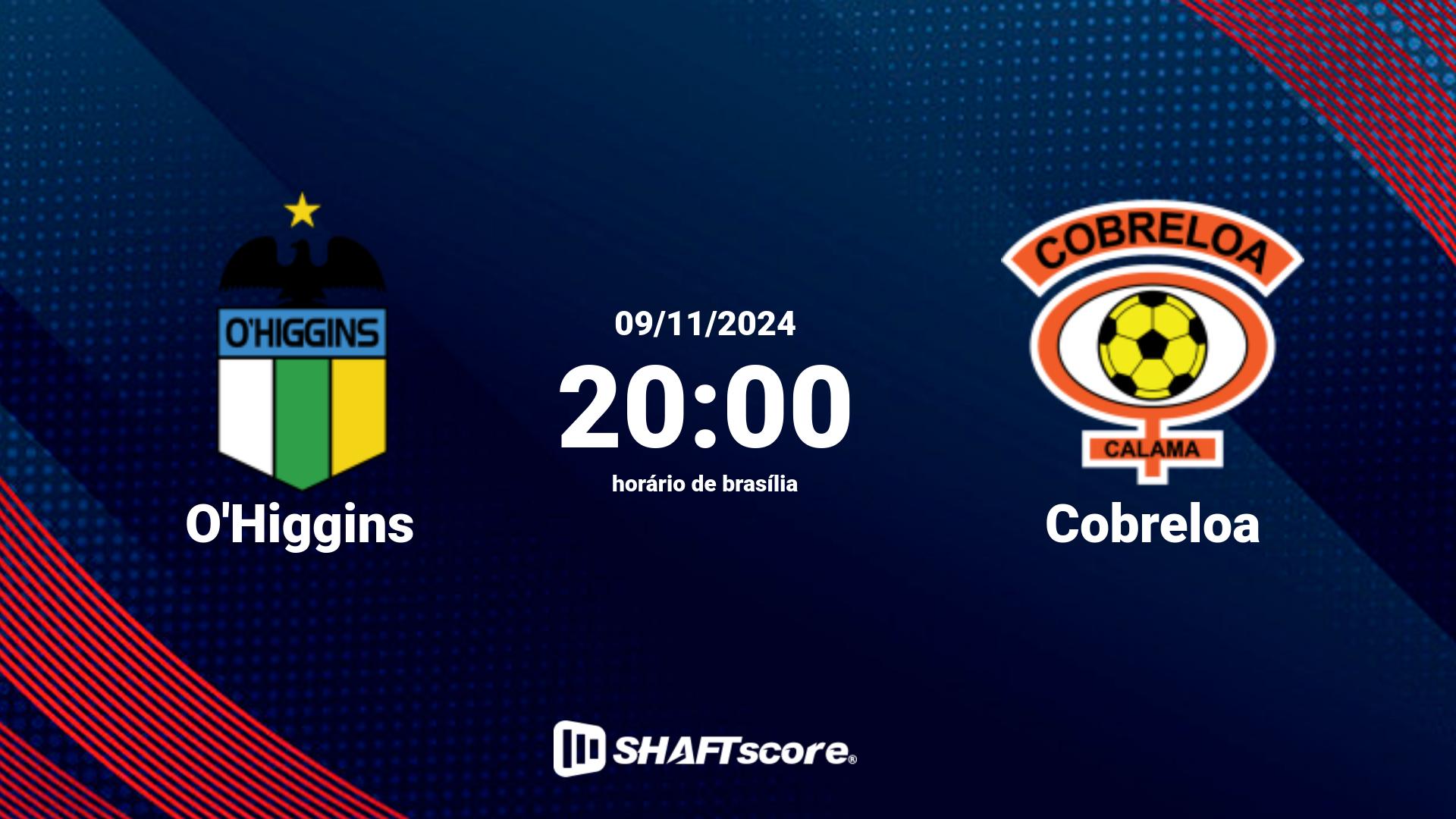 Estatísticas do jogo O'Higgins vs Cobreloa 09.11 20:00