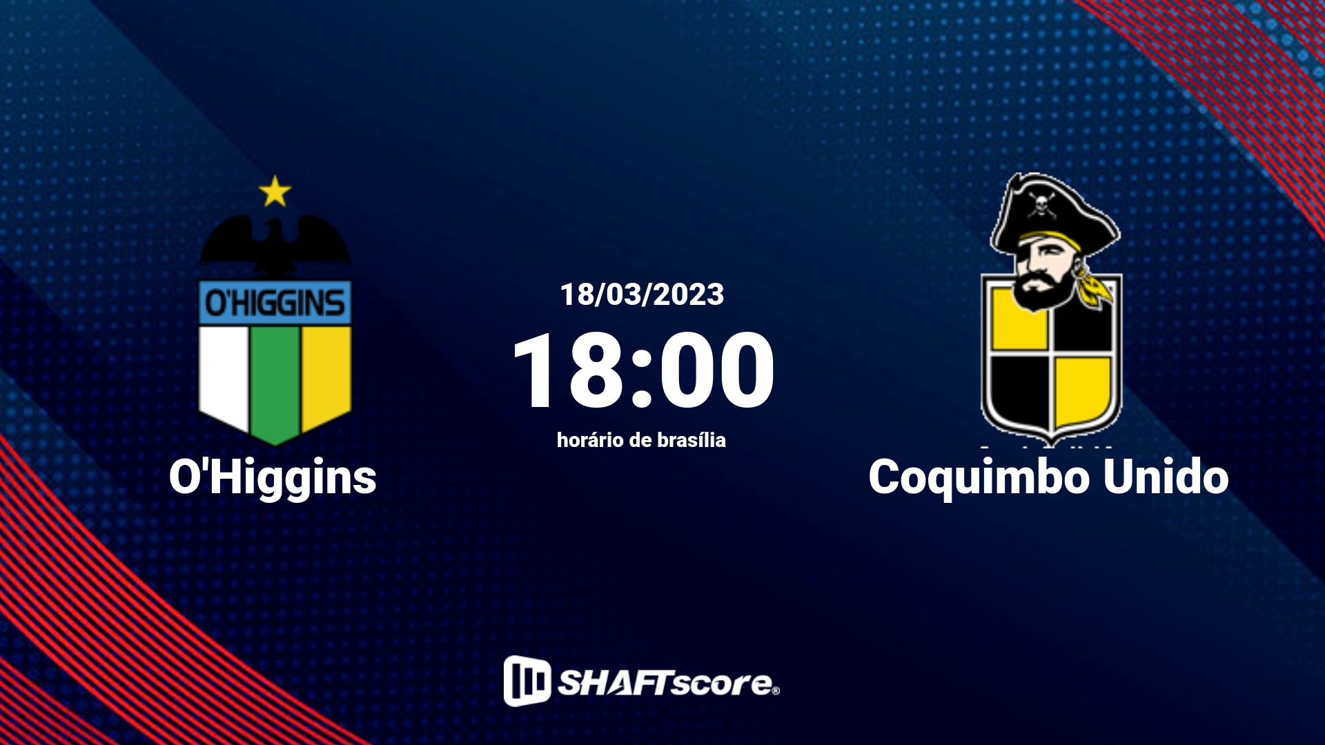 Estatísticas do jogo O'Higgins vs Coquimbo Unido 18.03 18:00