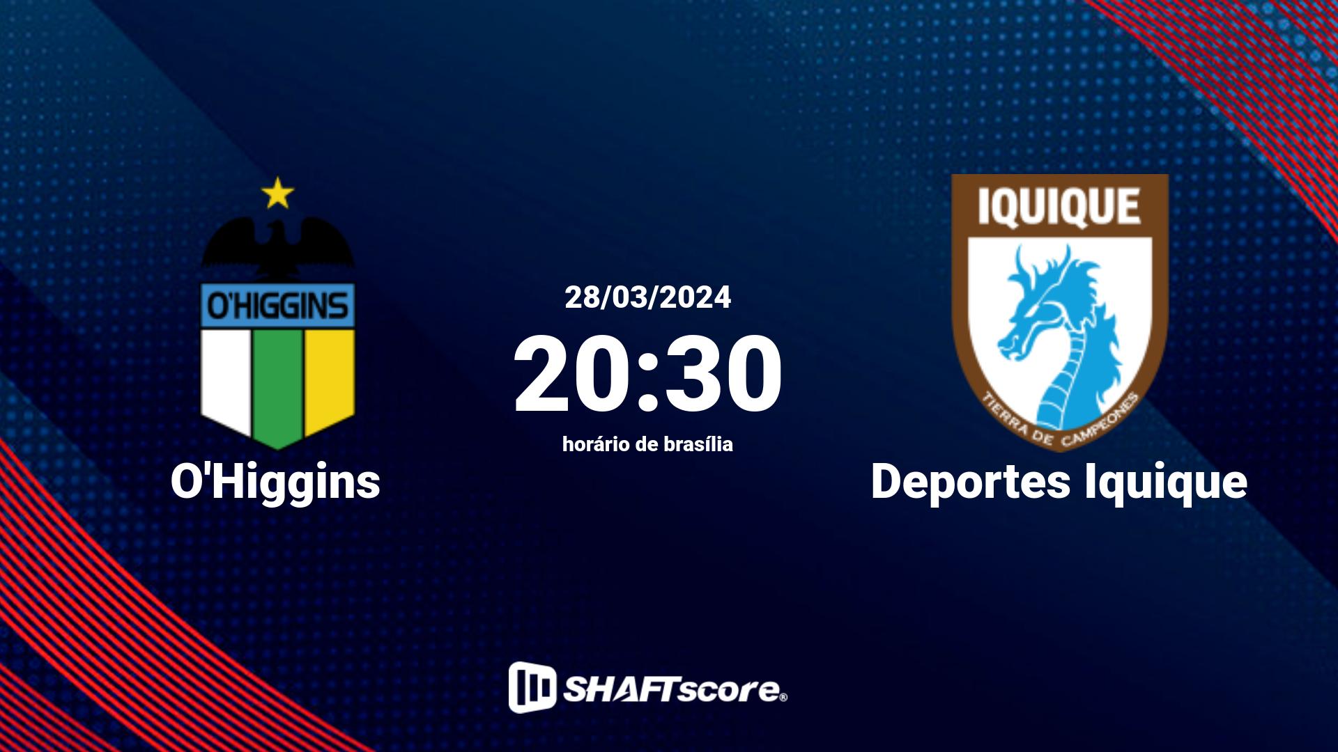 Estatísticas do jogo O'Higgins vs Deportes Iquique 28.03 20:30