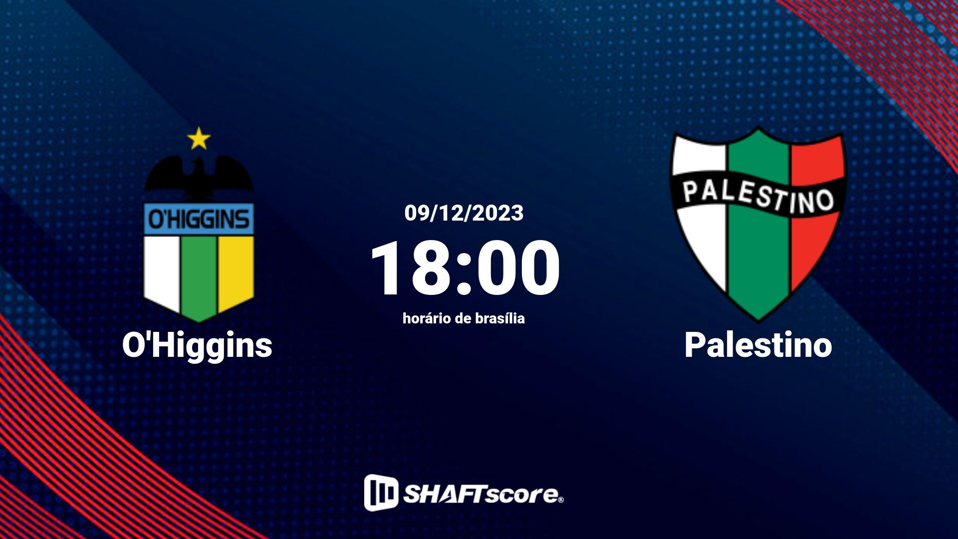 Estatísticas do jogo O'Higgins vs Palestino 09.12 18:00