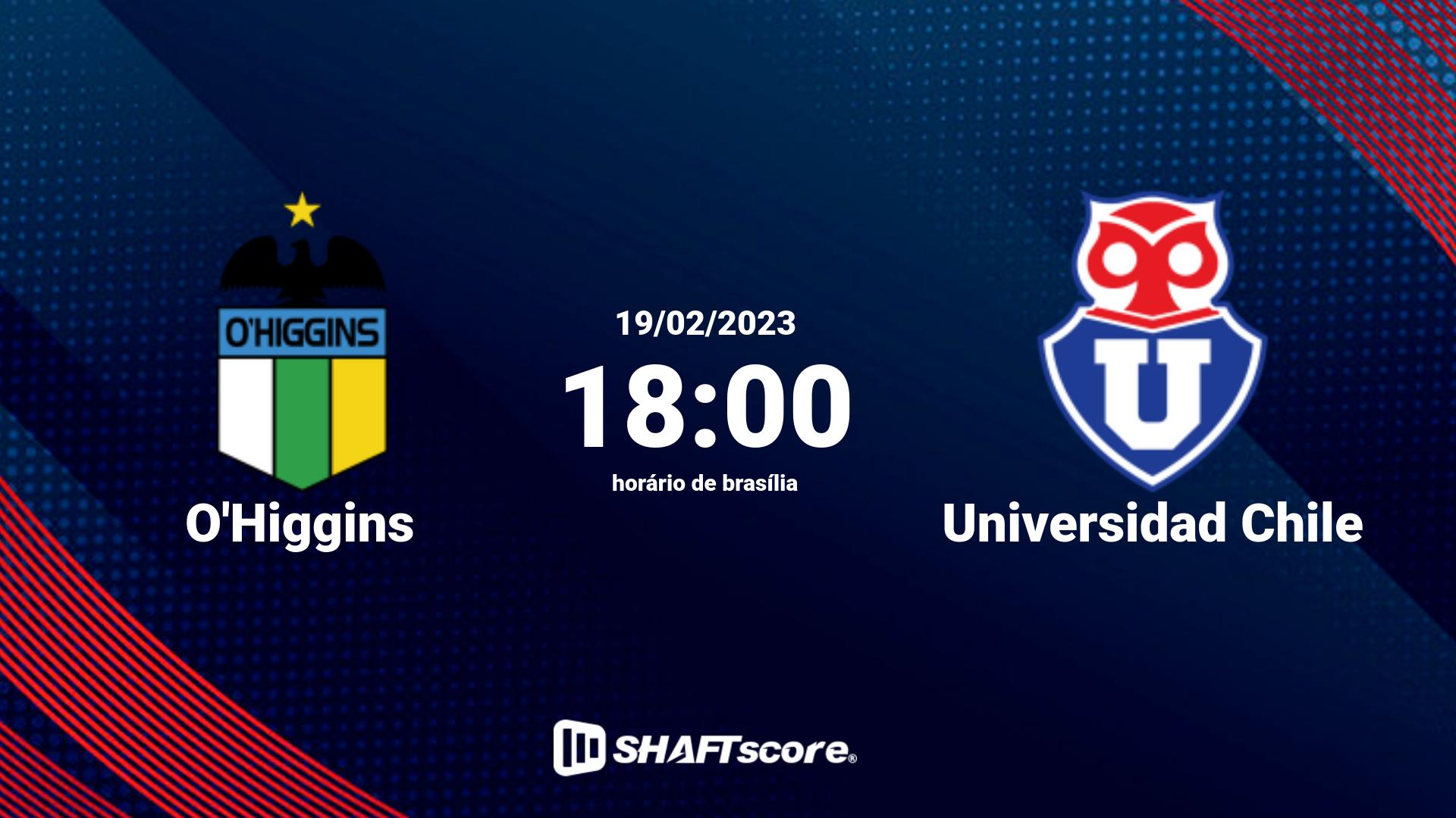 Estatísticas do jogo O'Higgins vs Universidad Chile 19.02 18:00