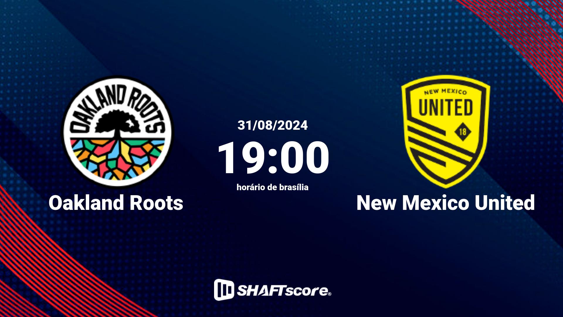 Estatísticas do jogo Oakland Roots vs New Mexico United 31.08 19:00